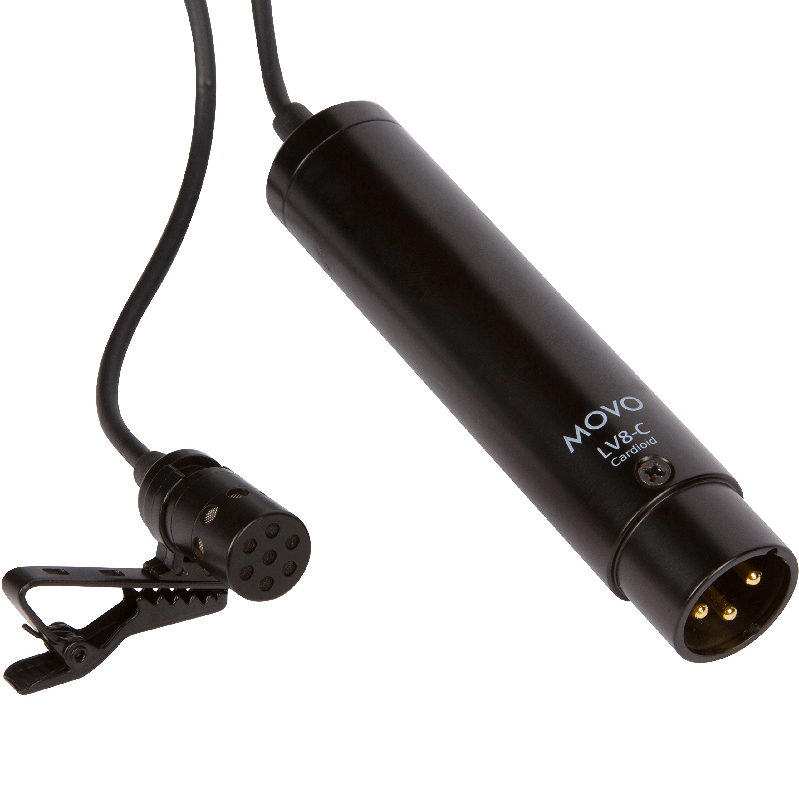 Movo LV8-C Broadcast-Quality XLR Lavalier Mic - Cardioid Condenser