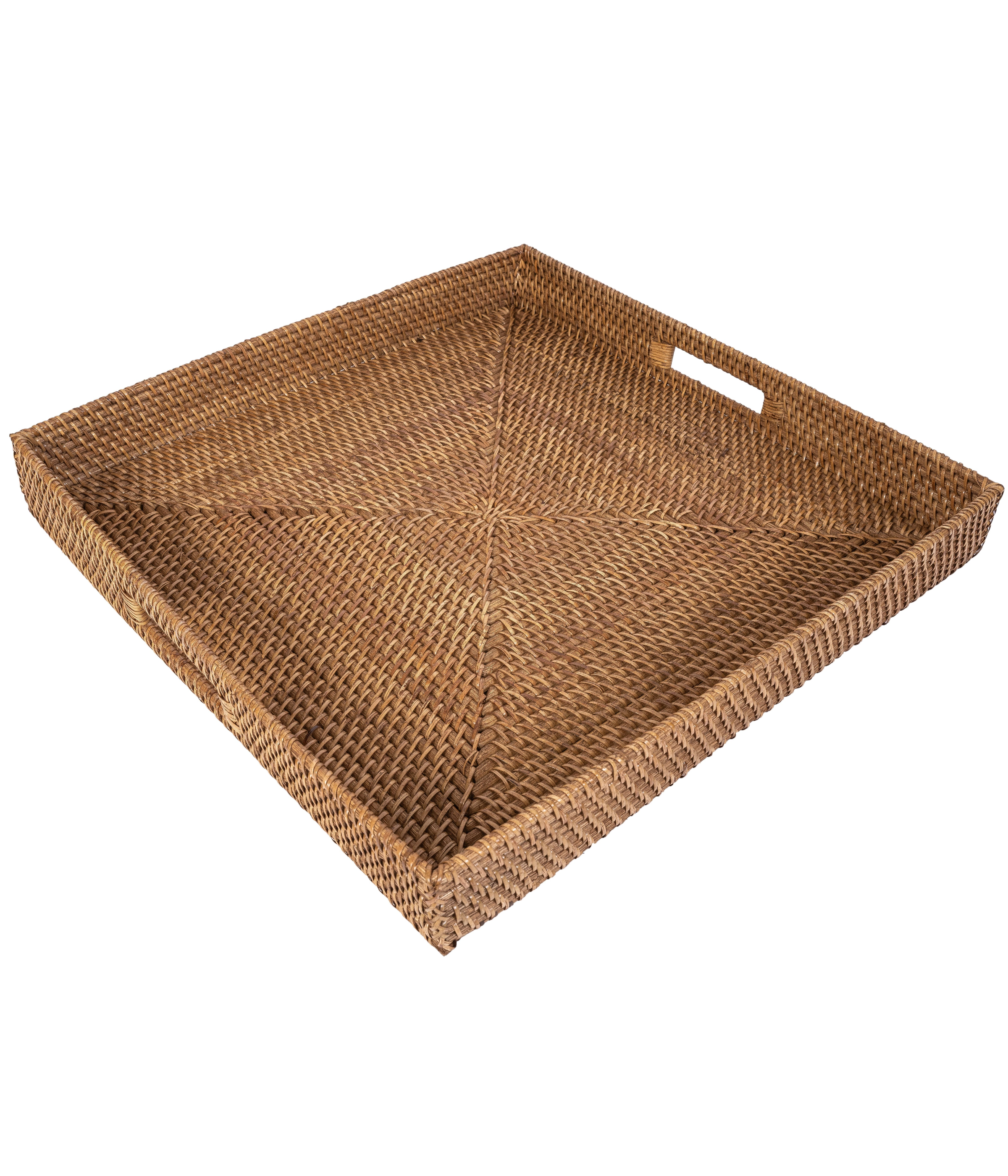 Saboga Home™ Square Ottoman Tray with Cutout Handles