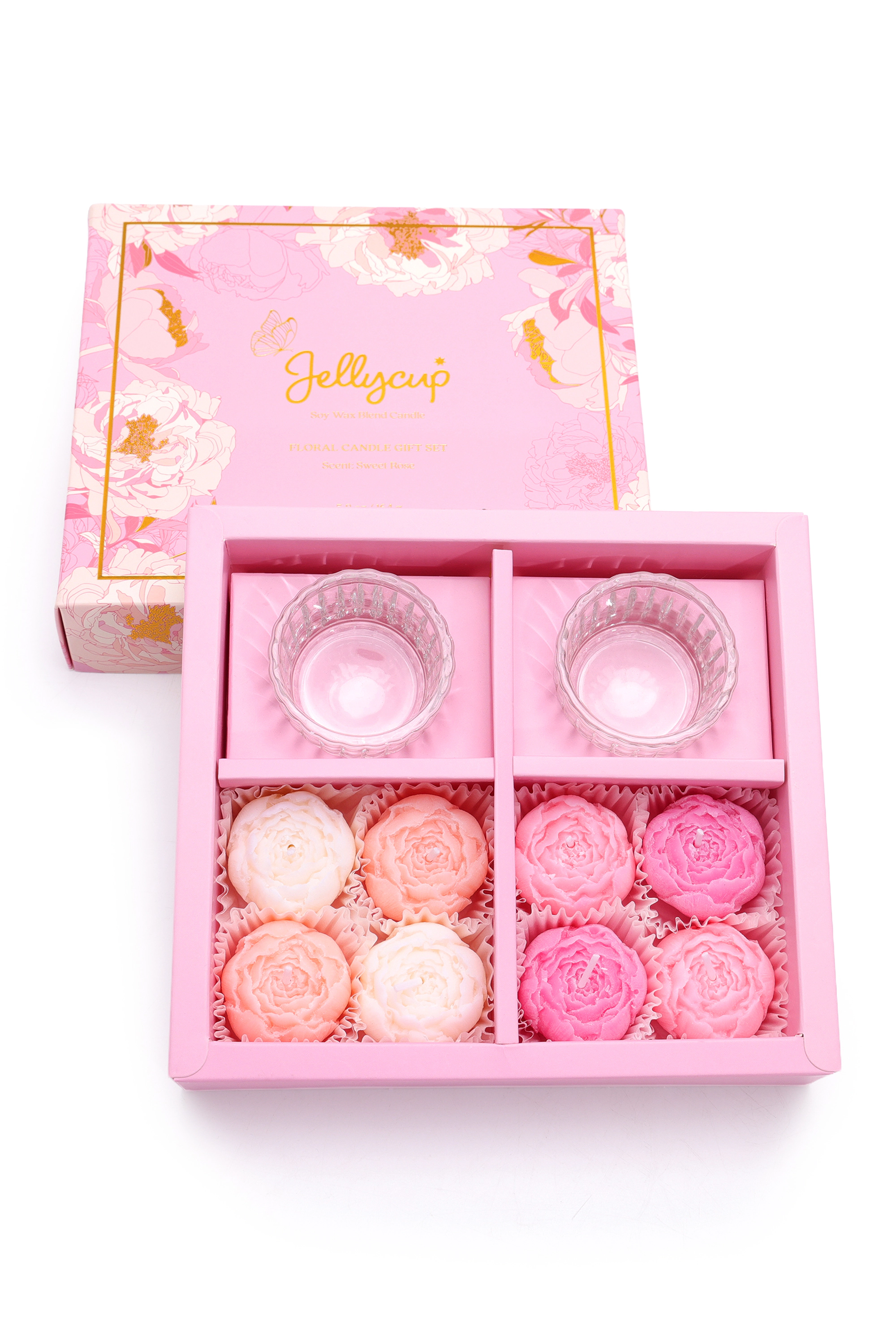 Jellycup Unisex Blossom Peony Candle Gift Set