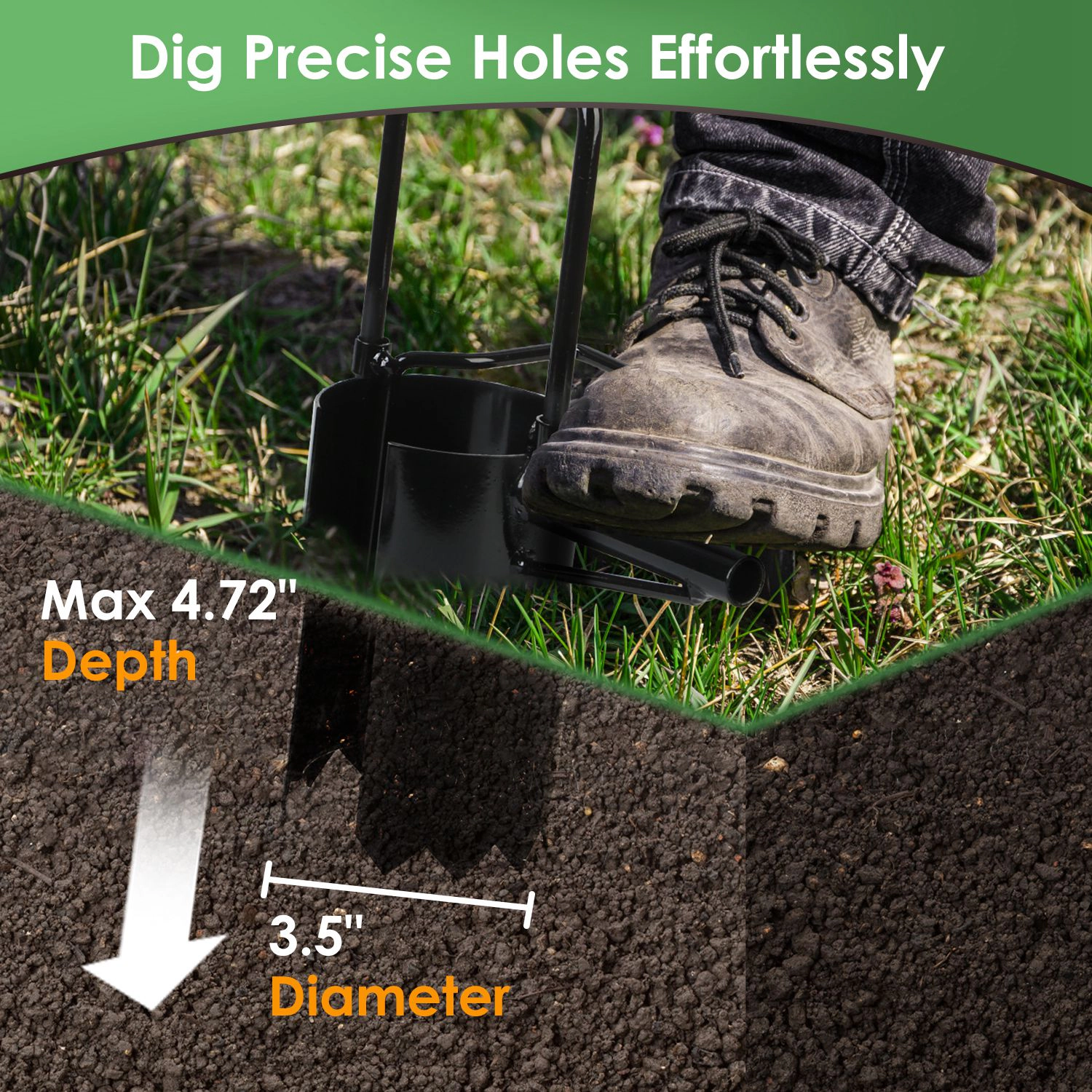 GBruno 5-in-1 Long Handle Bulb Planter Tool