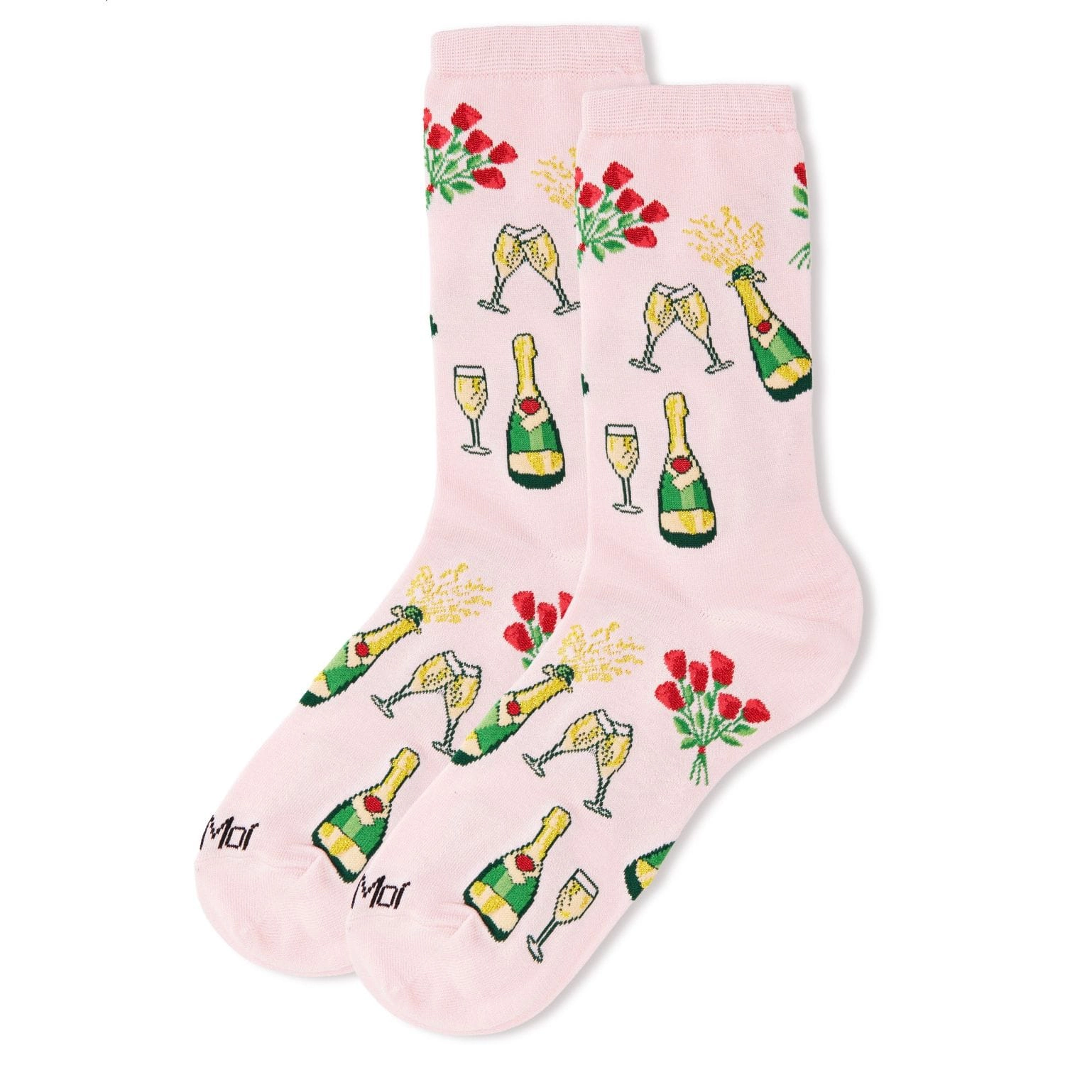 MeMoi Champagne Celebration Bamboo Blend Crew Socks