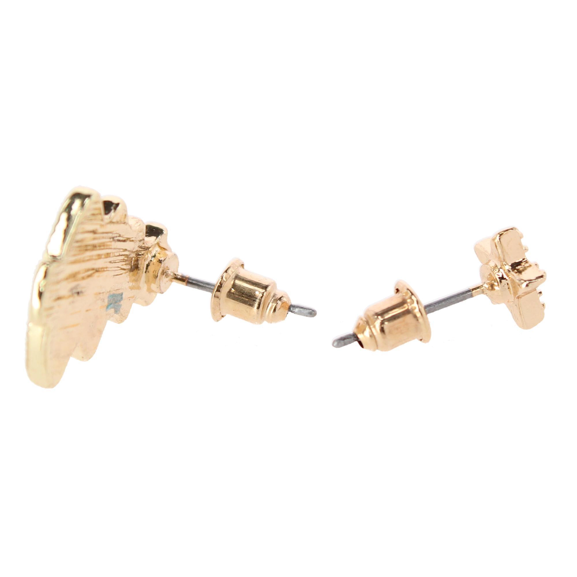 CTM Women's 10-Pair Christmas Stud Earring Set Gold Finish Holiday Collection
