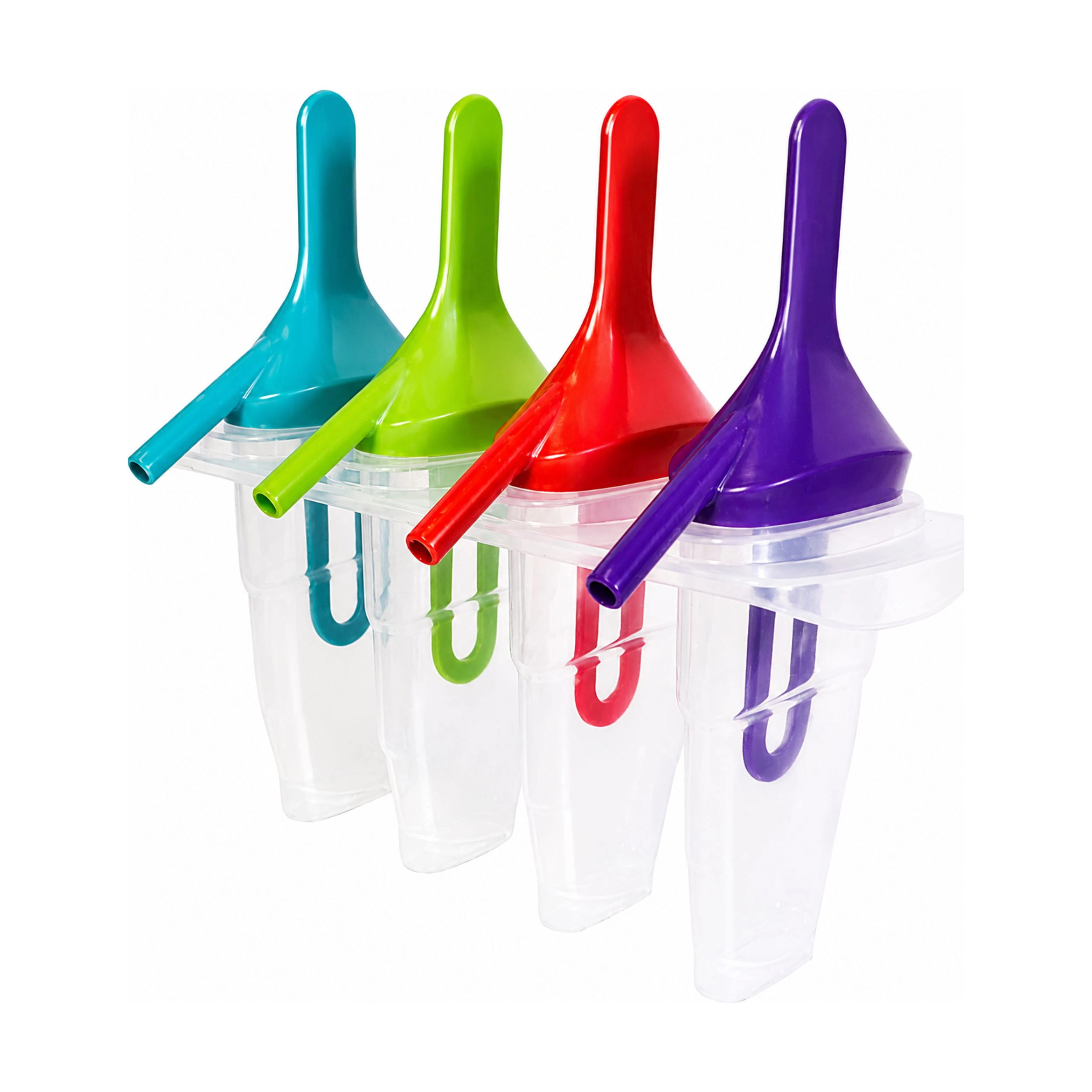 Home Collection Pack of 4 BPA-Free Popsicle Mold Set with Built-In Straw, Freezer Safe Ice Pop Maker
