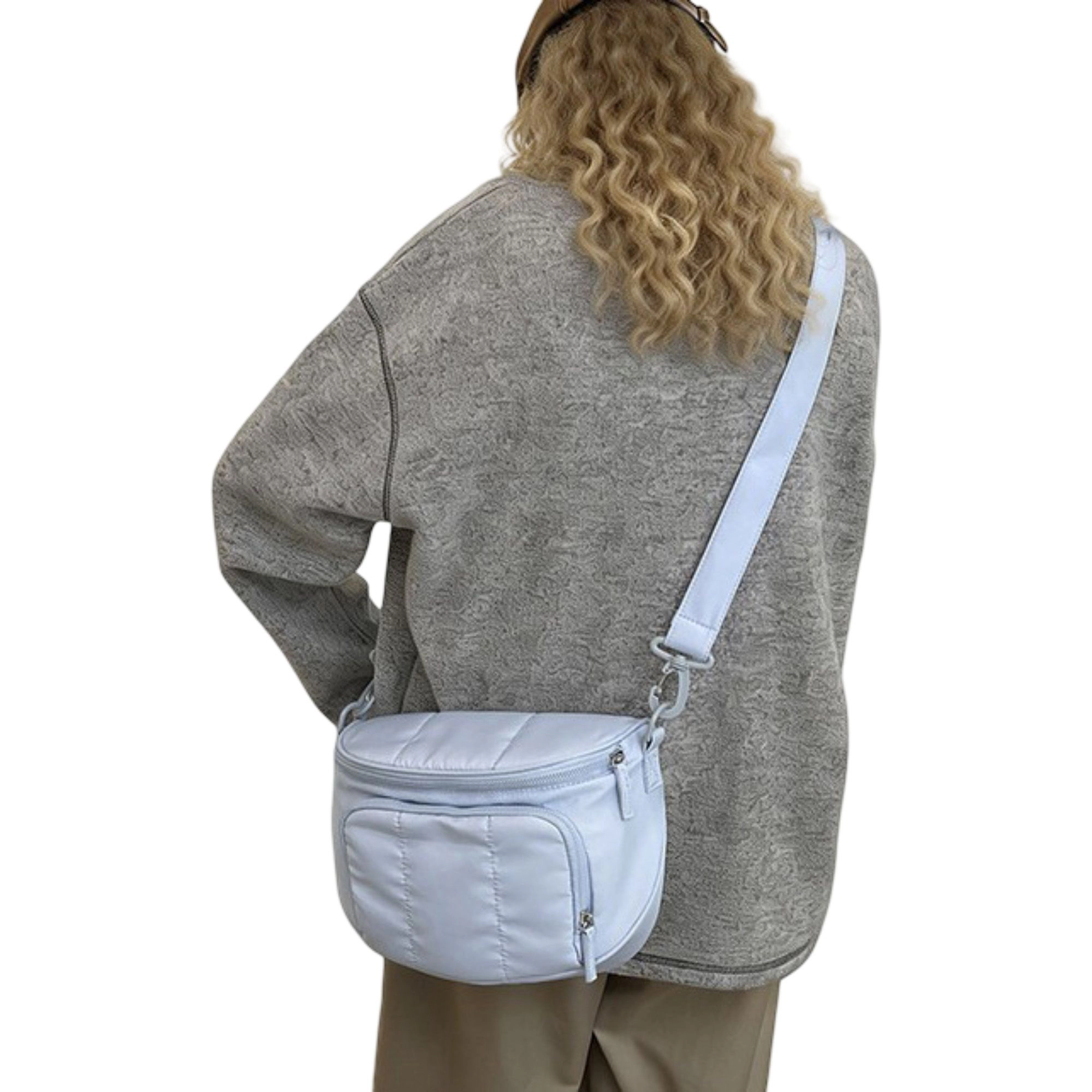 Alilang Women's Crossbody Shoulder Bag with Multiple Zip Pockets and Adjustable Strap