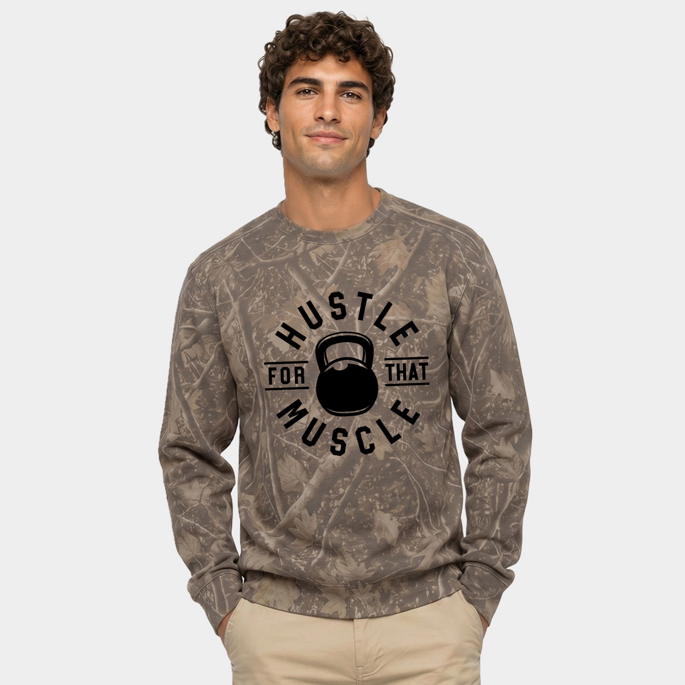 Simply Sage Market - Men's Camo Sweatshirt Hustle Kettleball
