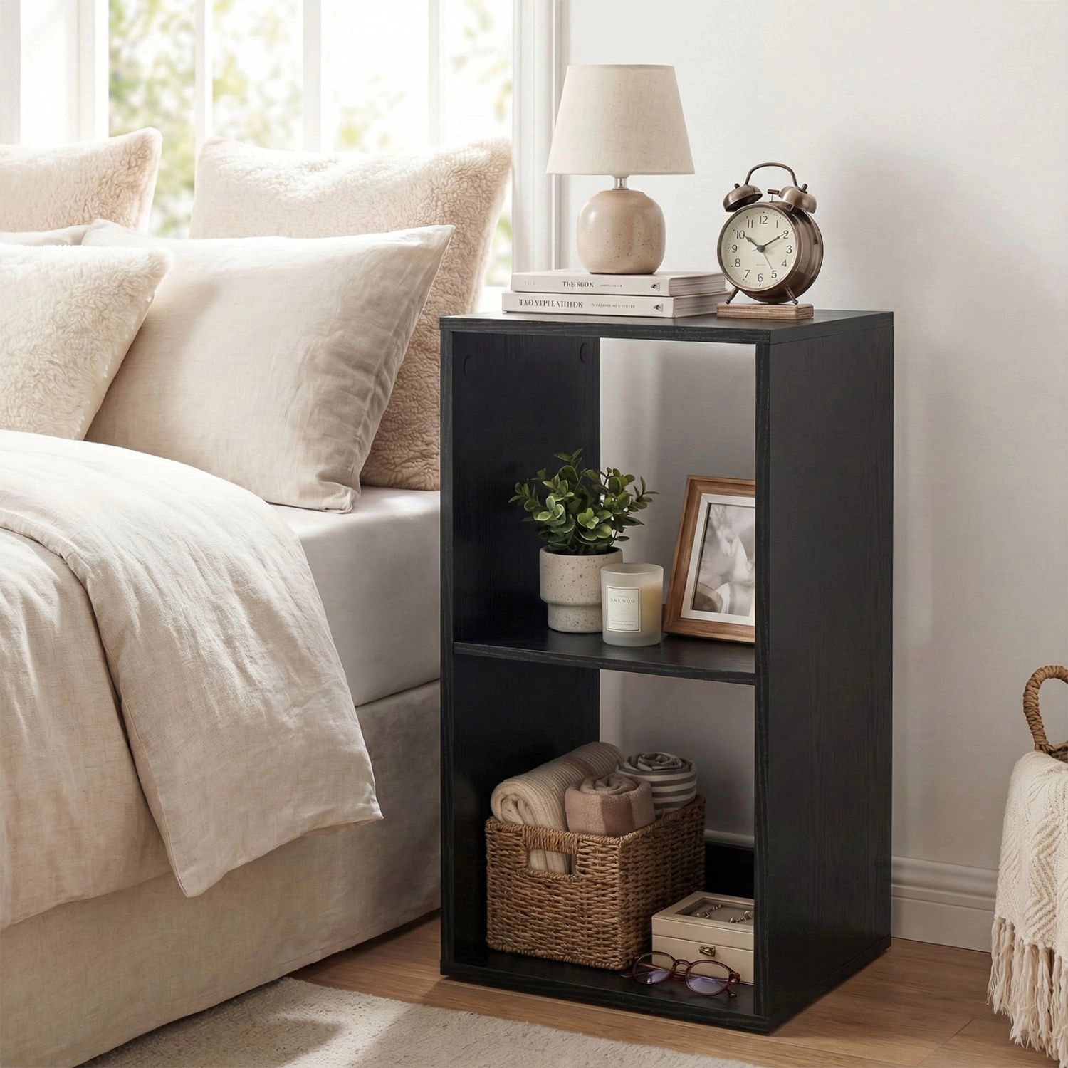 SlickBlue 3 Tier Cube Bookcase Open Back Storage Shelf Organizer for Home Office