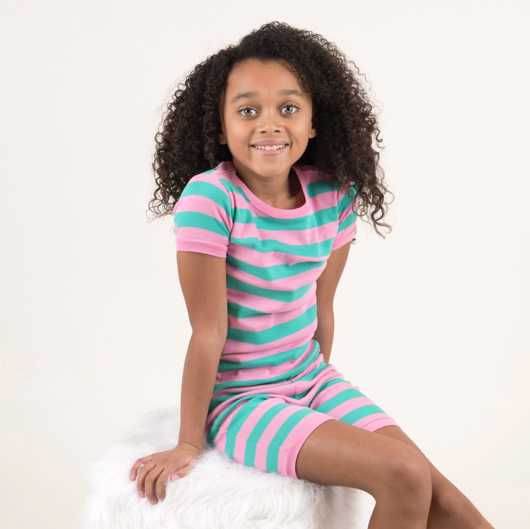 Leveret Kids 2-pc. Cotton Striped Short Sleeve Shirt & Shorts Pajama Set