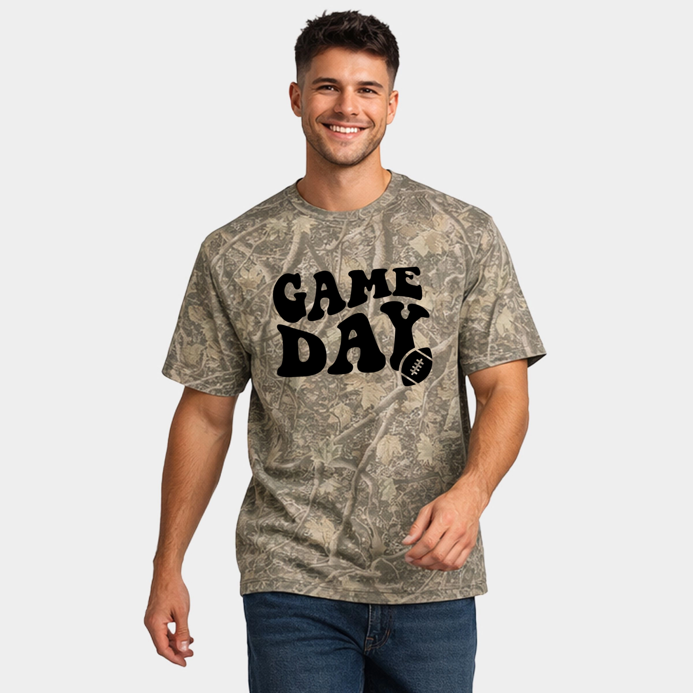 Simply Sage Market - Men's Heavyweight Camo Tee Game Day Football
