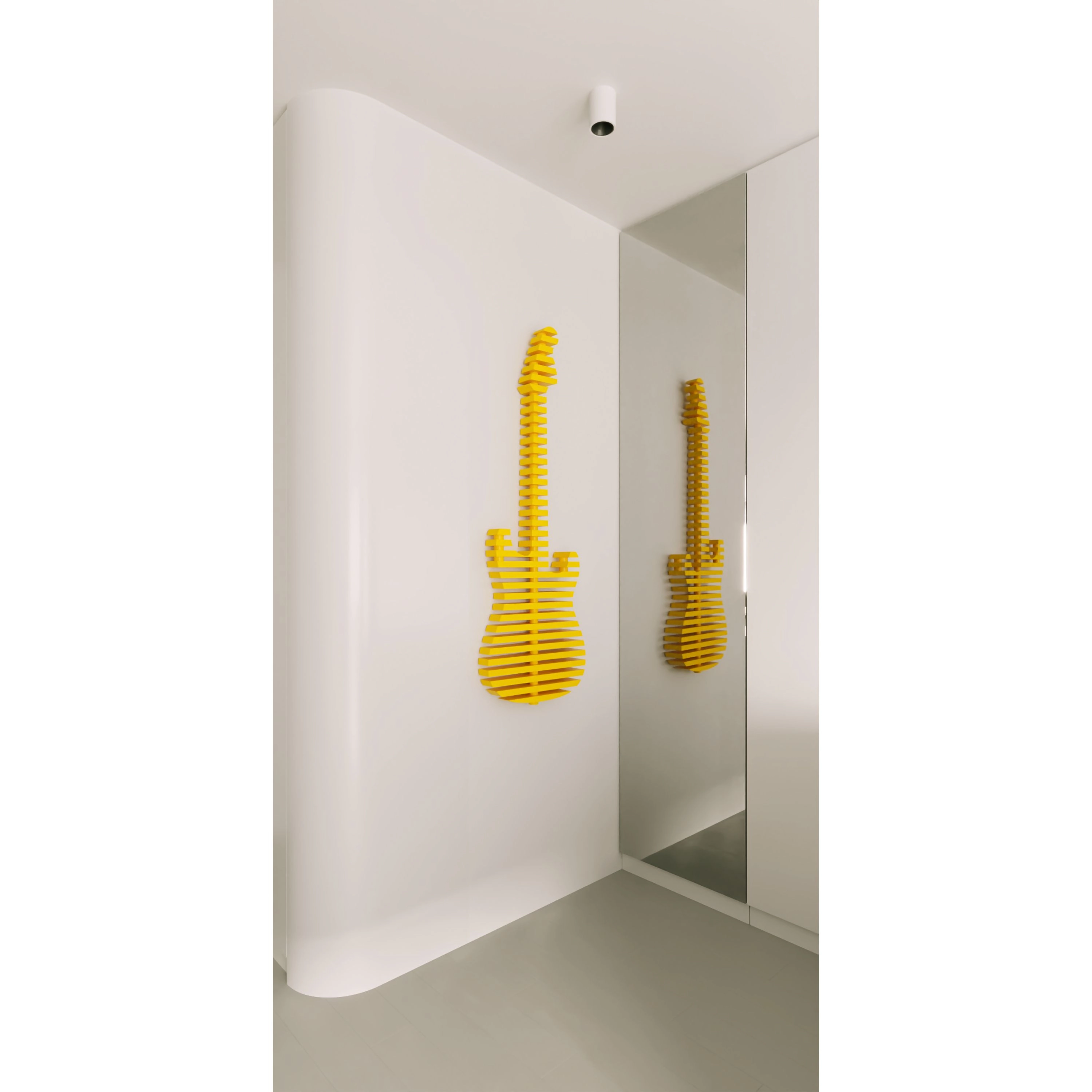 Wear Sierra Parametric Yellow 3D Guitar Wood Wall Art