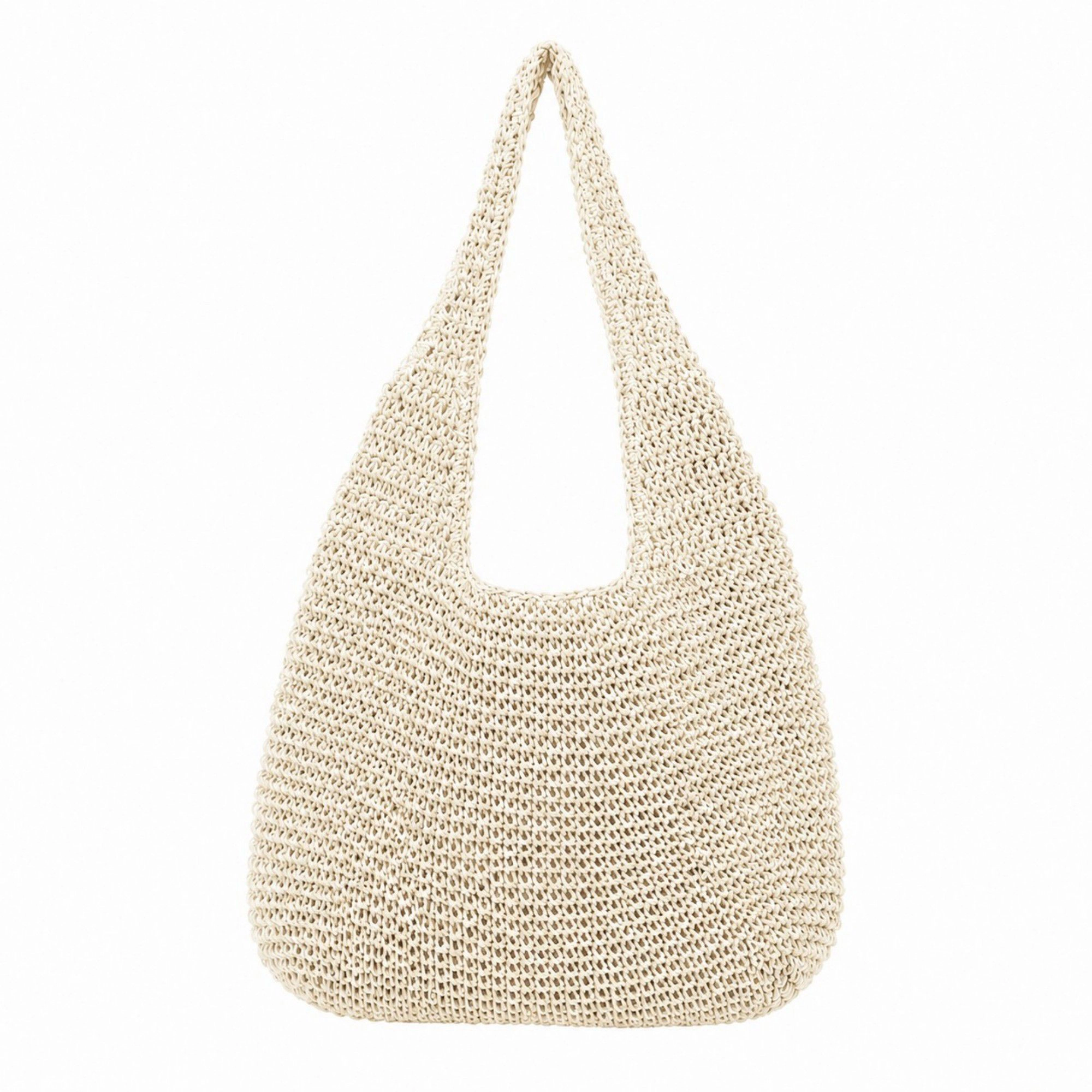 Alilang Women's Woven Straw Shoulder Bag - Lightweight Hand-Knit Summer Tote for Beach and Vacation