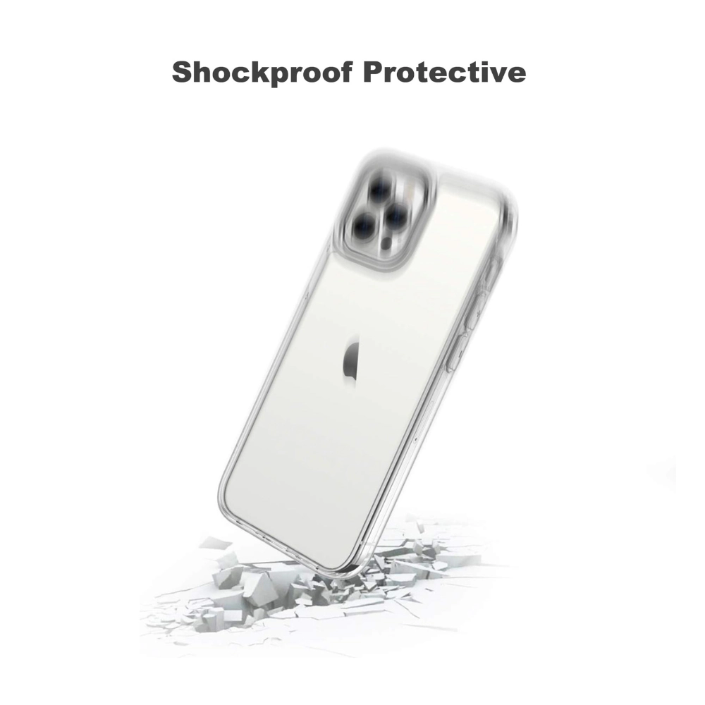 Qixxronics Transparent Case for iPhone 12 Pro Shockproof Phone Case Protective Cellphone Cover for iPhone 12 Pro