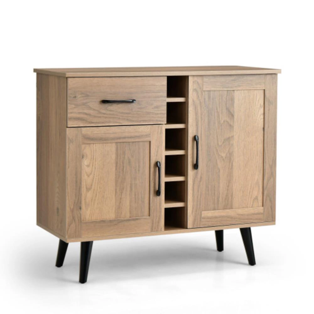 Hivvago 2-Door Buffet Sideboard With 6-Bottle Wine Rack Drawer