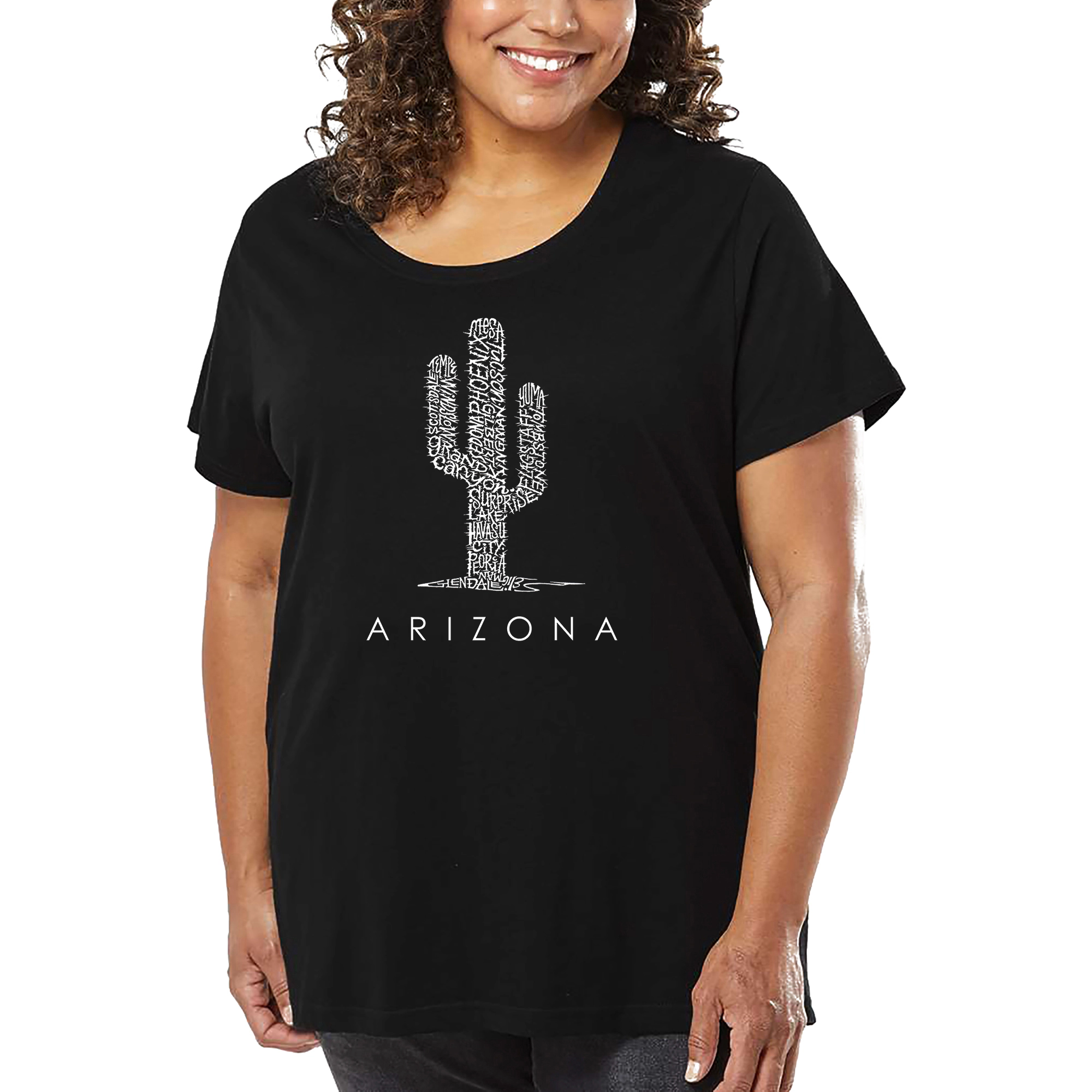 LA Pop Art Women's Plus Word T-Shirt - Arizona Cities