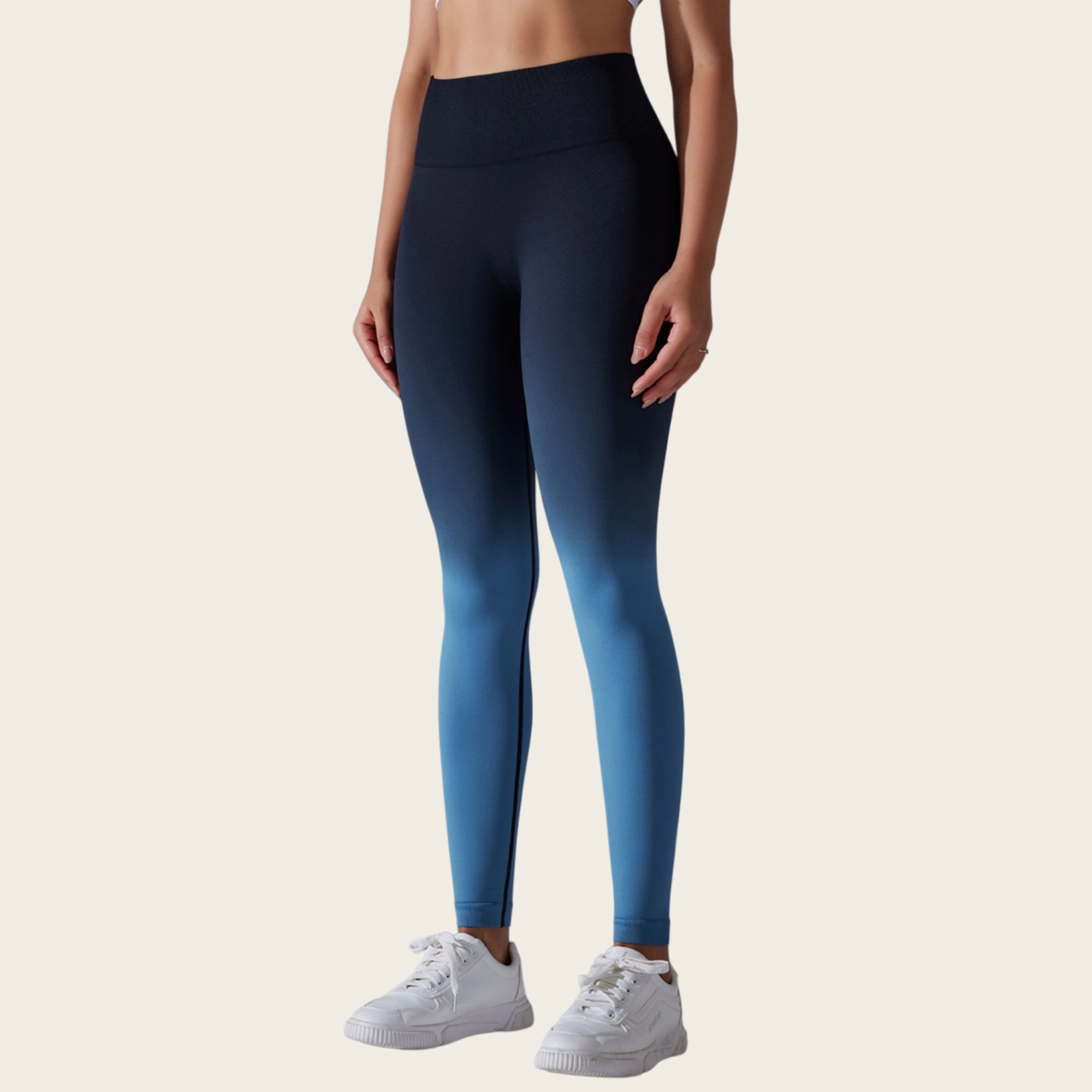 Anna-Kaci Active Women's High-Waisted Gradient Leggings Seamless Yoga Workout Pants Compression Tights