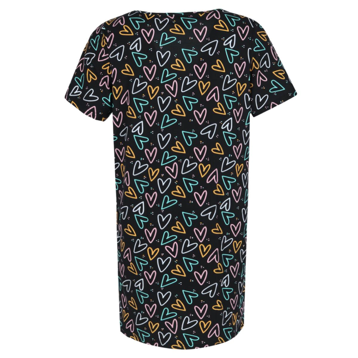 5 More Minutes Women's Hearts V-Neck Short Sleeve Night Shirt
