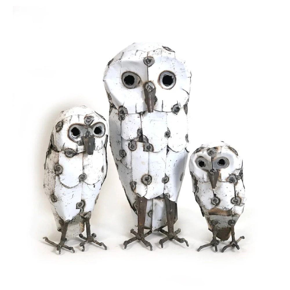 Mbare Recycled Metal Snowy Owl