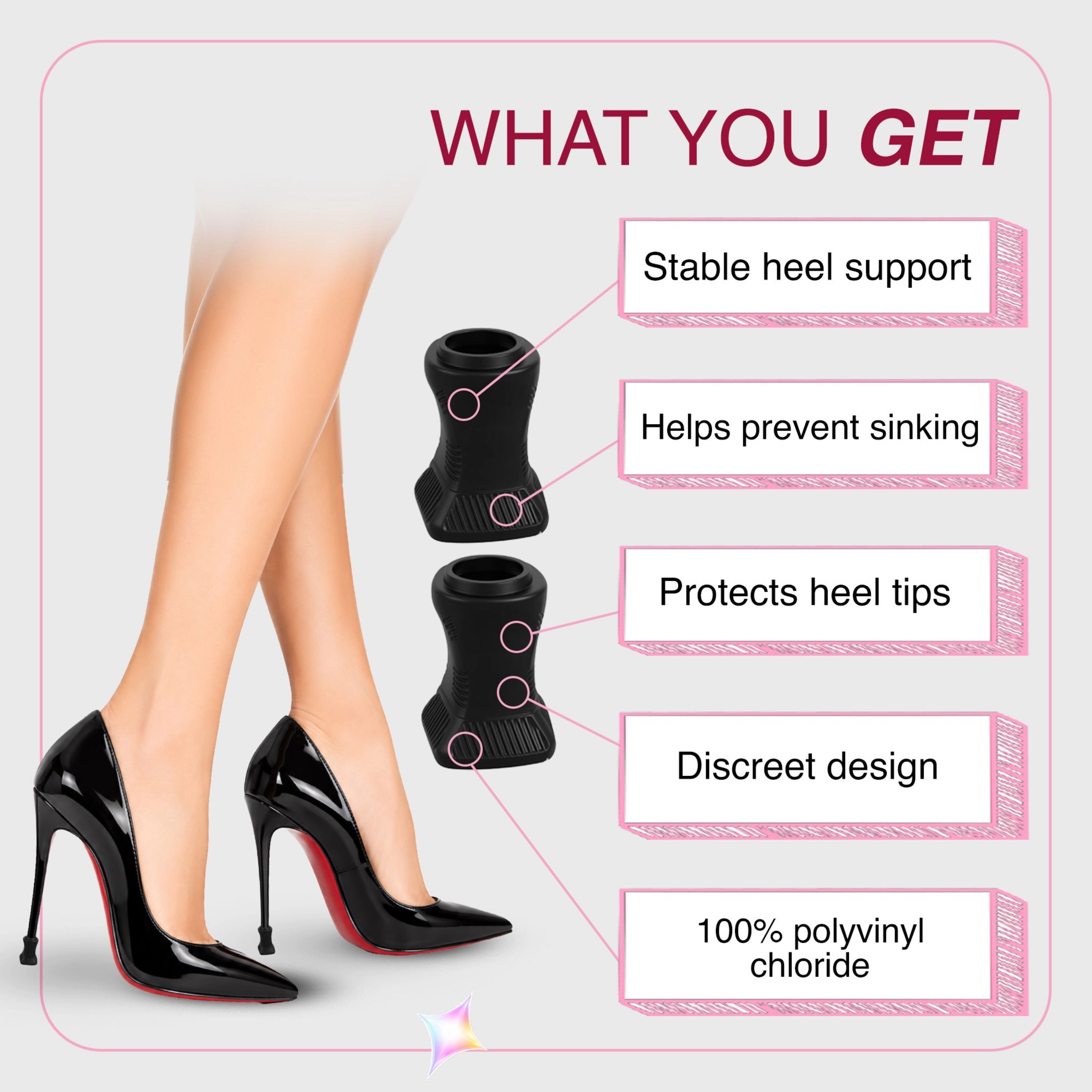 LECHERY Women's 3 Pairs Hourglass Heel Protectors