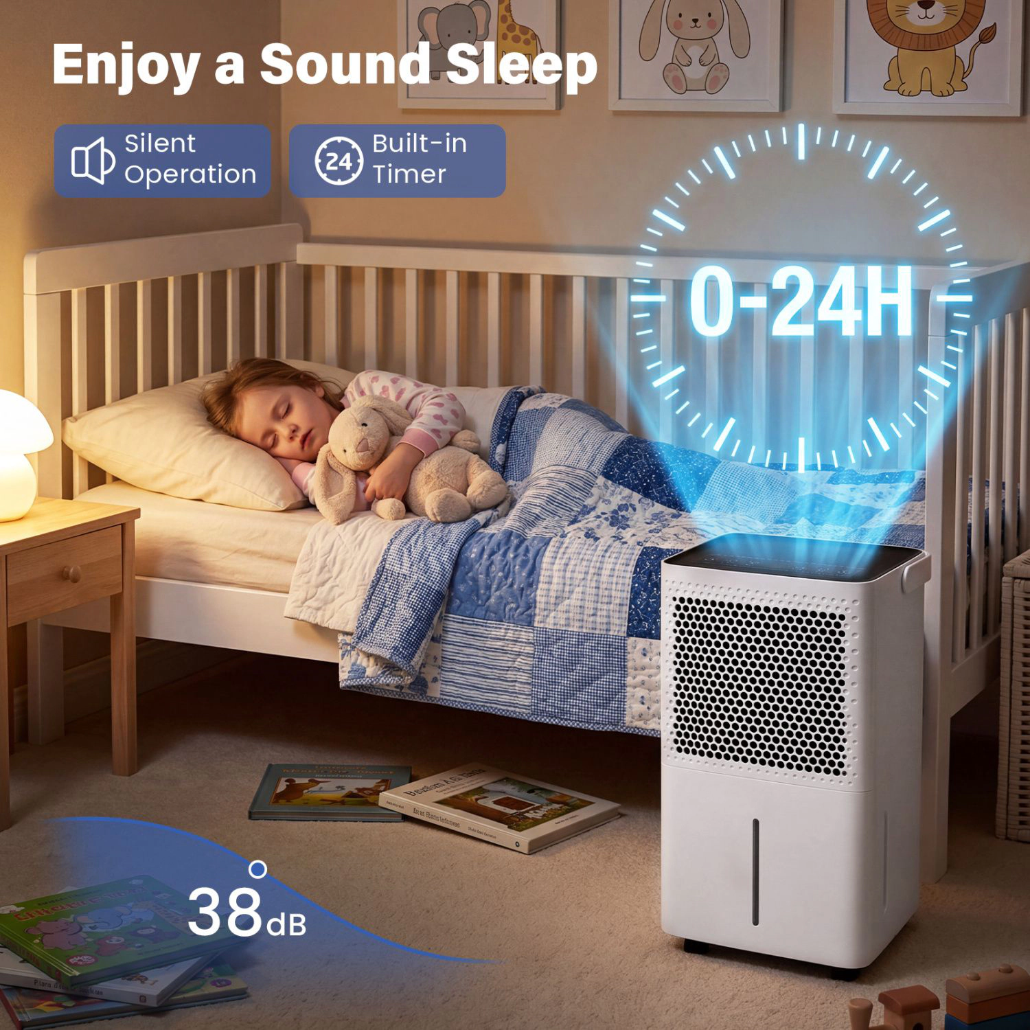 SlickBlue Compressor Dehumidifier for Home, Bedroom, Bathroom and Basement, 32 Pint