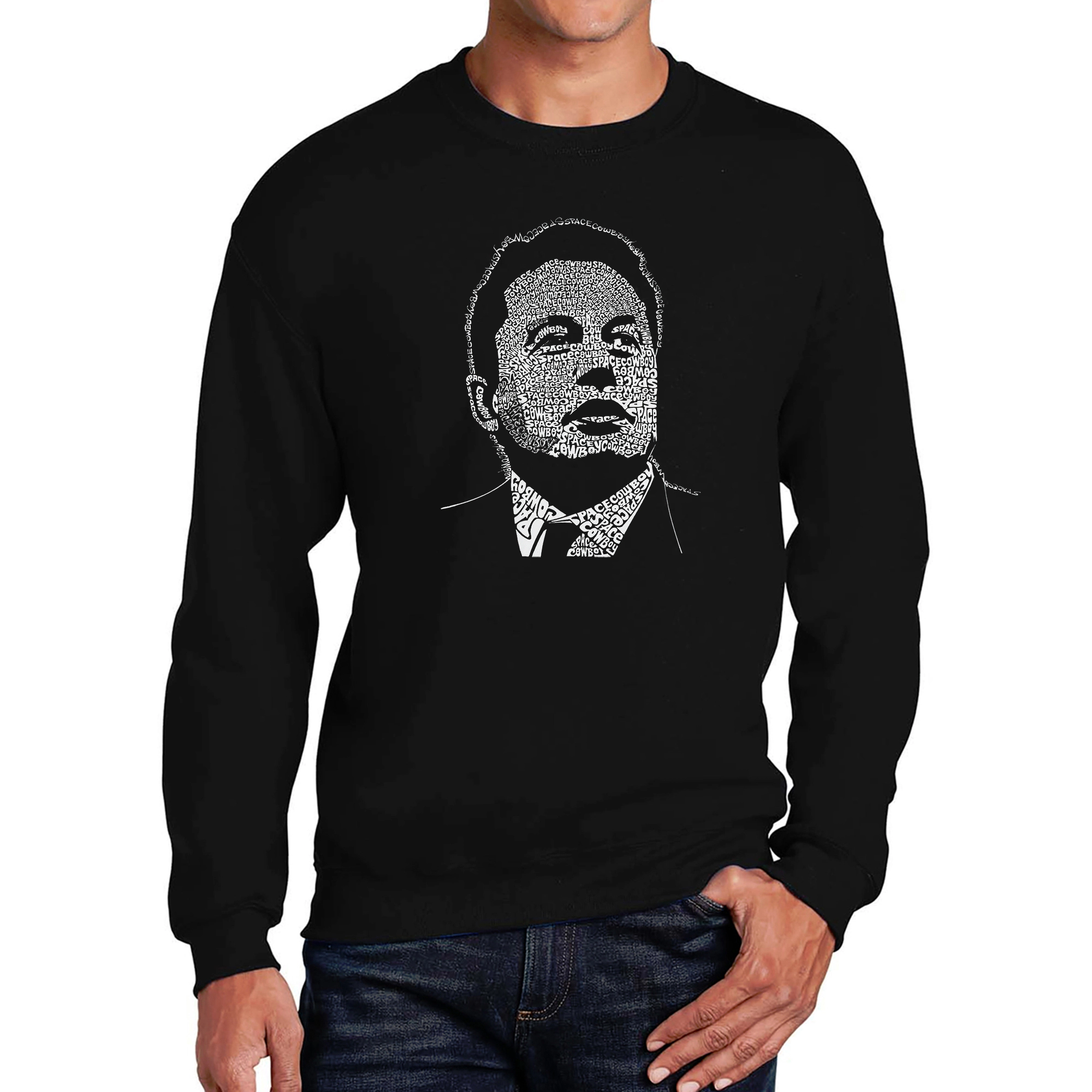 LA Pop Art Elon Musk - Mens Word Crew Sweatshirt