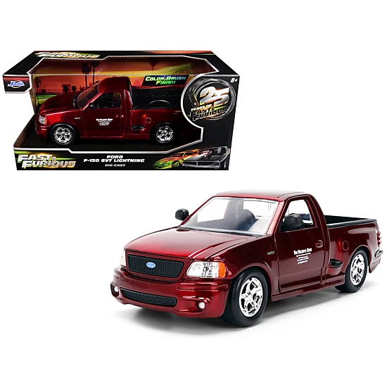 Jada Ford F-150 Svt Lightning Pickup Truck Red Color Brush Finish "The Fast And The Furious" (2001) Movie "25