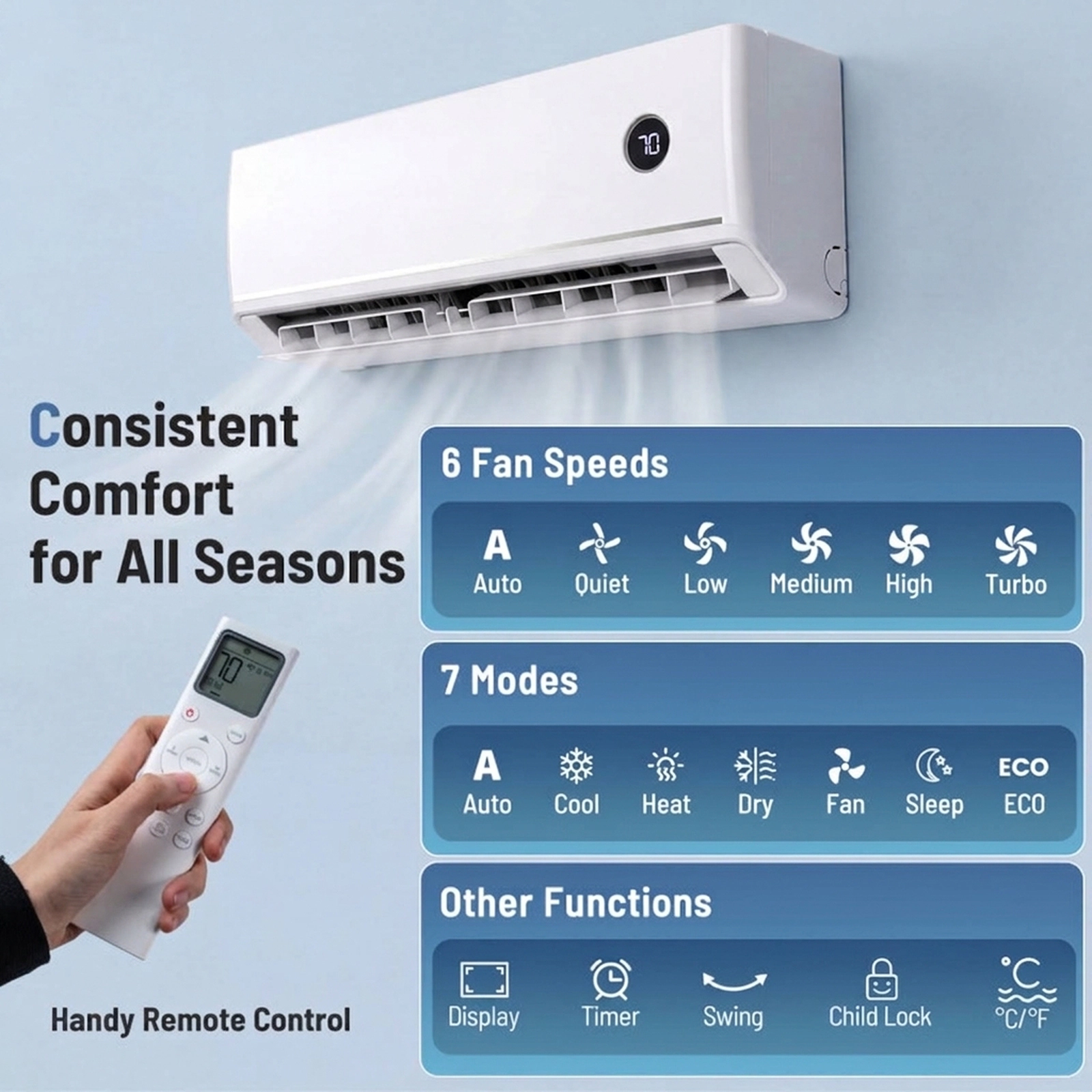 SUGIFT 12000-BTU 18.1-SEER2 115V 600-sq ft WiFi Inverter Ductless Mini Split Air Conditioner with Heat Pump