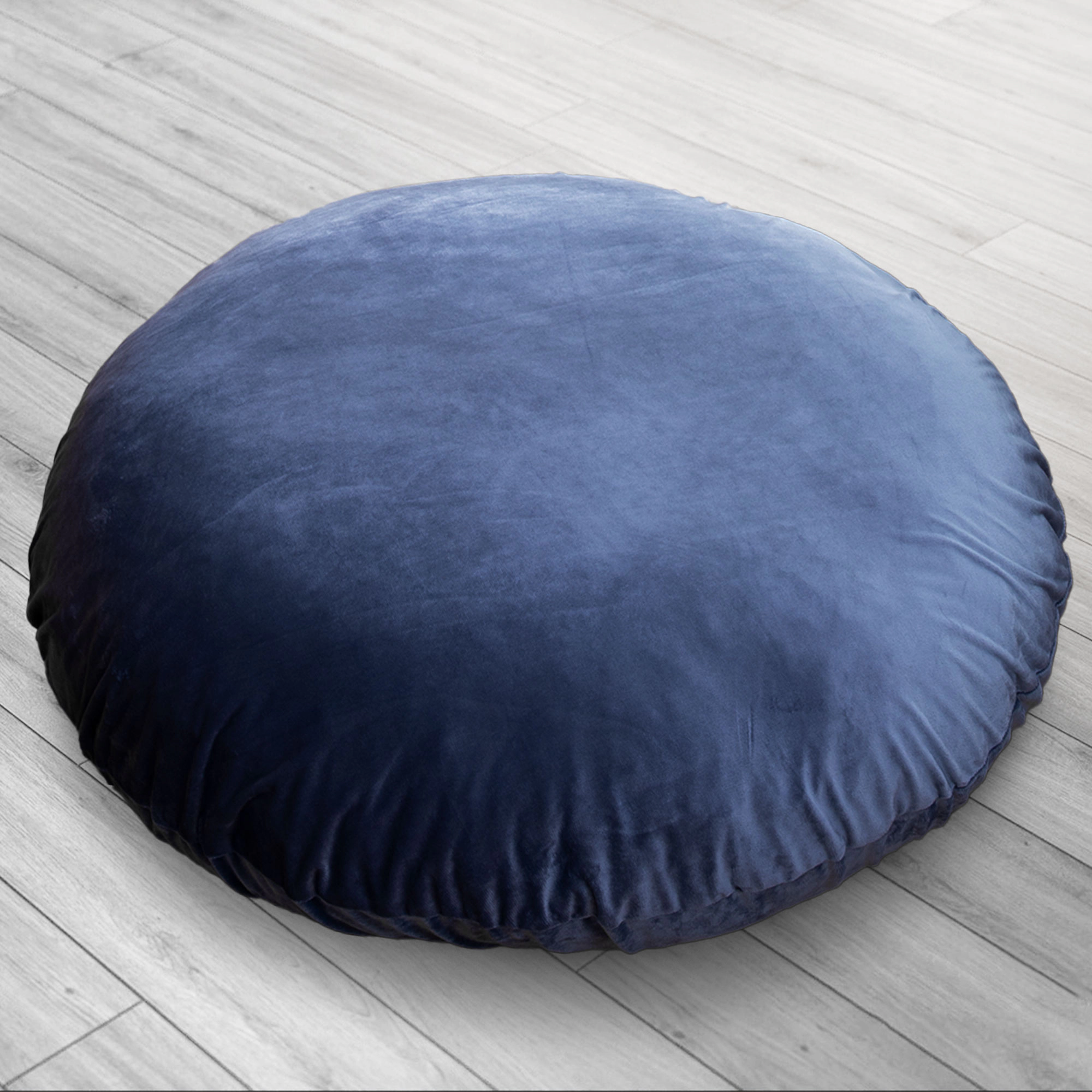 Cheer Collection Plush Round Velour Floor Pillow with Insert, 36 Inch