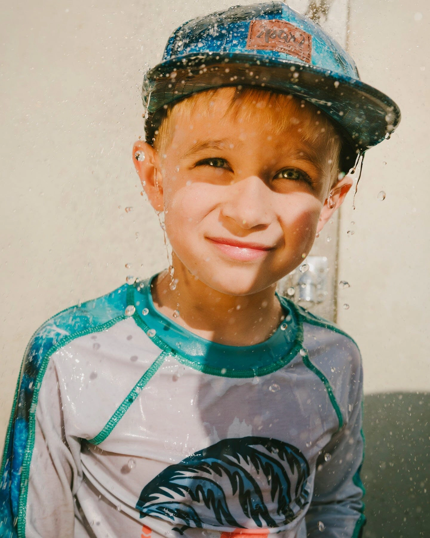 Deux par Deux Boys Cap Wave Print
