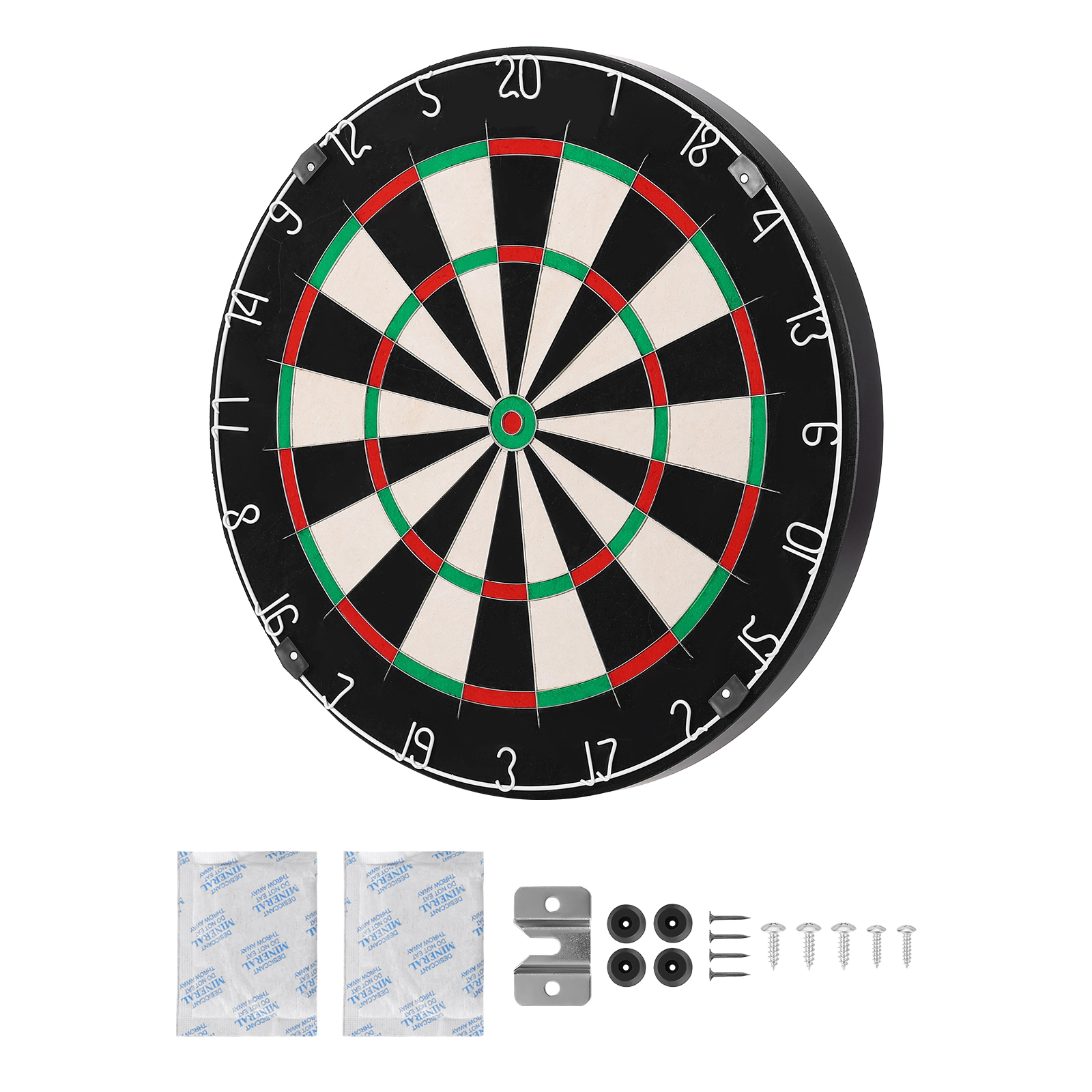 HONGGE Self-Healing Sisal Dartboard with Darts, Staple-Free Bullseye & Rotating Number Ring for Home Party Game