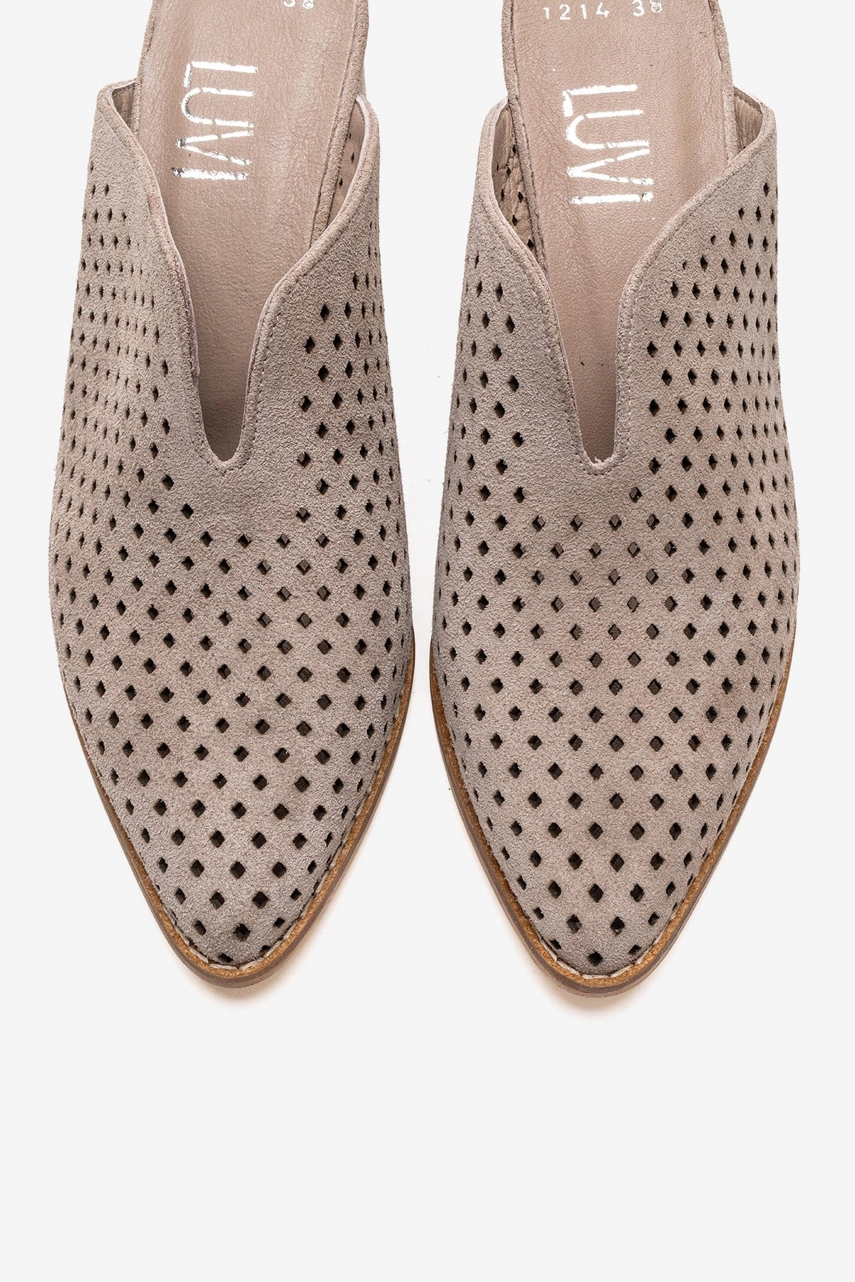Forever & Always Womens Toen Leather Block Heel Mules
