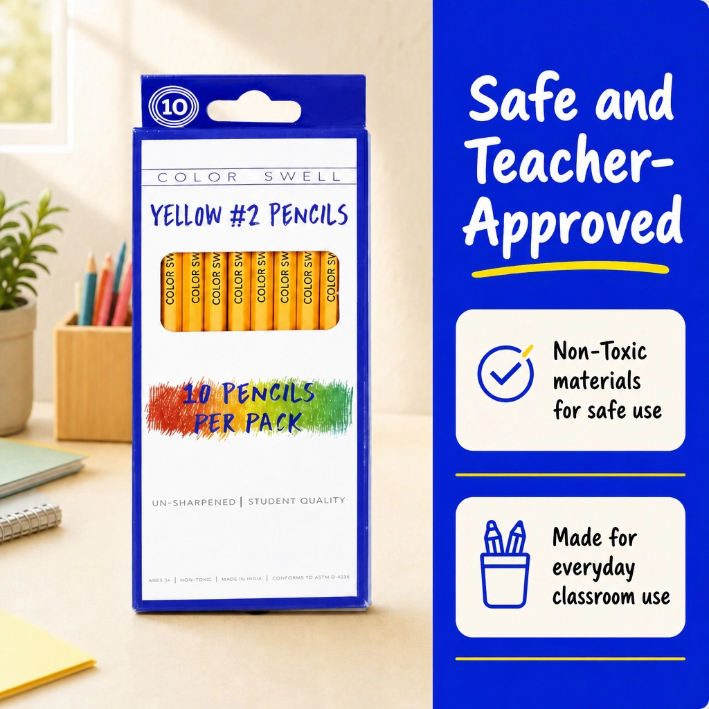 Color Swell Yellow Bulk Pencils, 30 Packs, 10 per Pack (10 Total)
