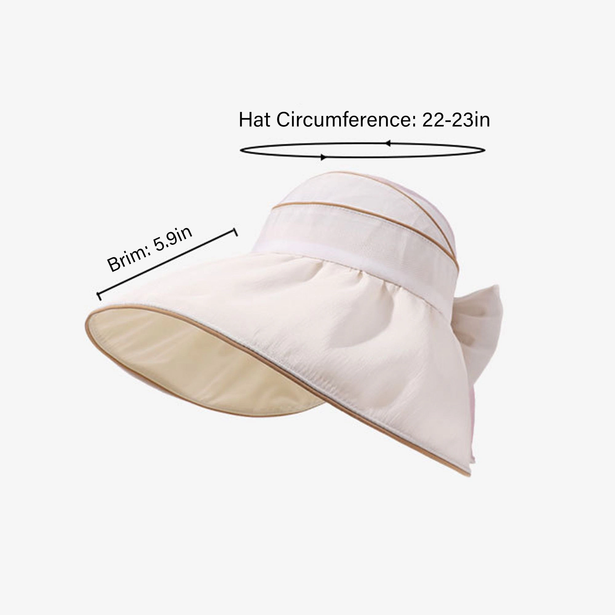 Anna-Kaci Womens Wide Brim Sun Hat Breathable Summer Beach with Bow Detail and Ponytail Opening