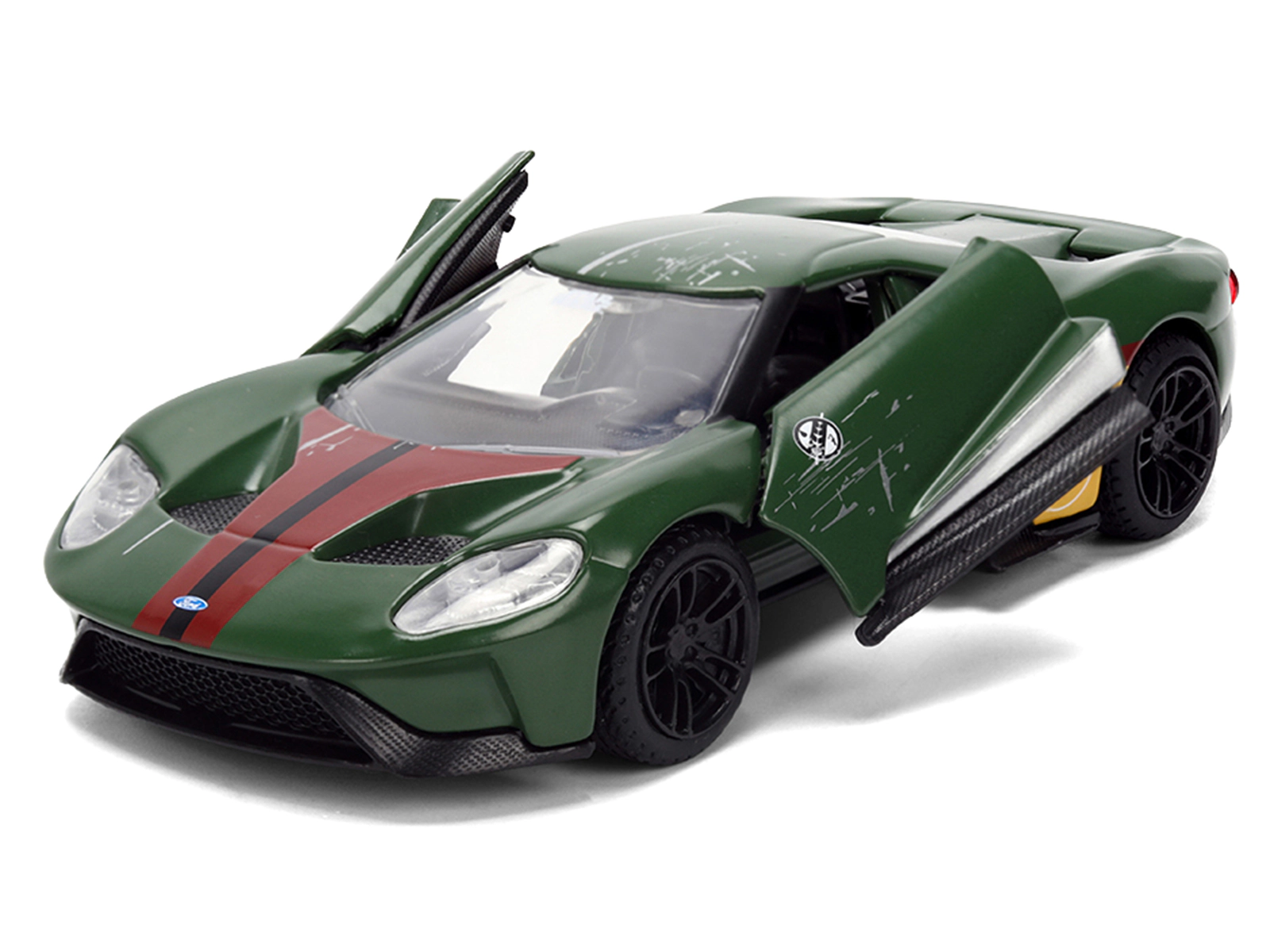 Jada 2017 Ford GT "Boba Fett" Livery Dark Green with Graphics "Star Wars" Franchise "Hollywood Rides" Series
