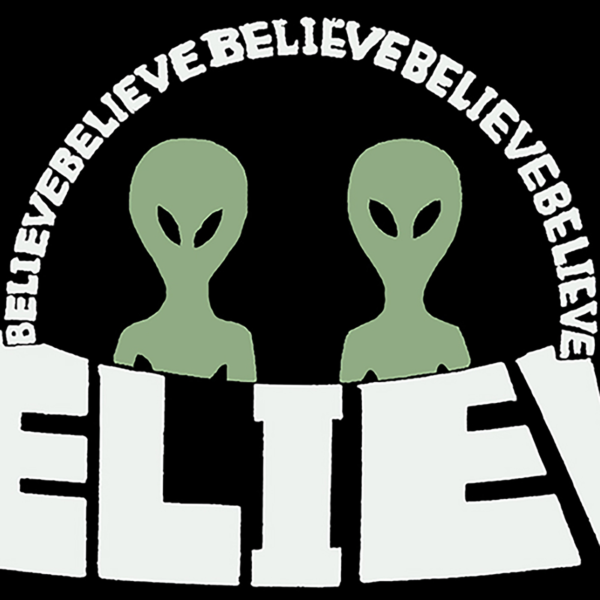 LA Pop Art Men's Cotton/Poly Blend Word T-Shirt - Believe UFO