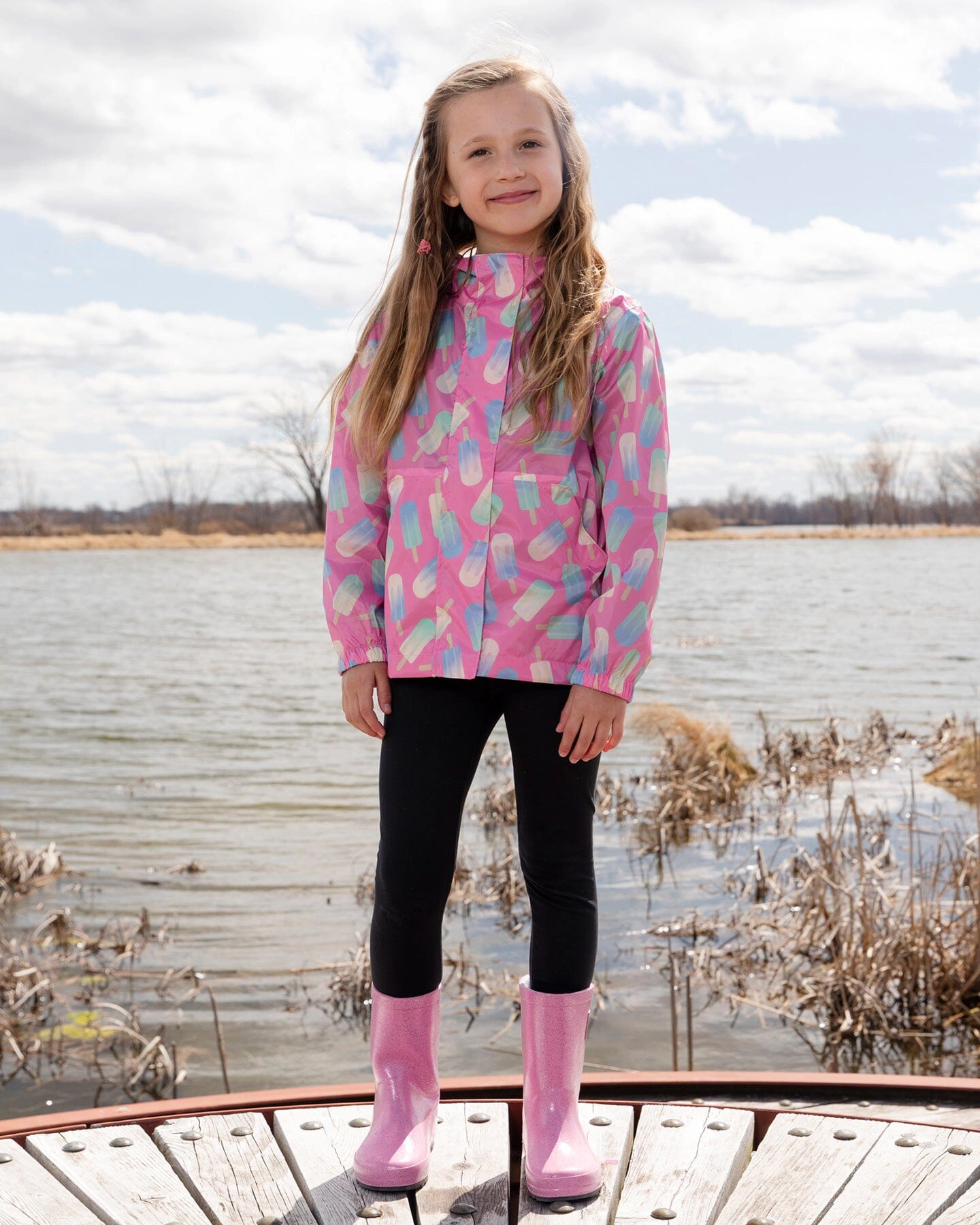 Deux par Girls Packable Windbreaker Polyester Lollipop Print