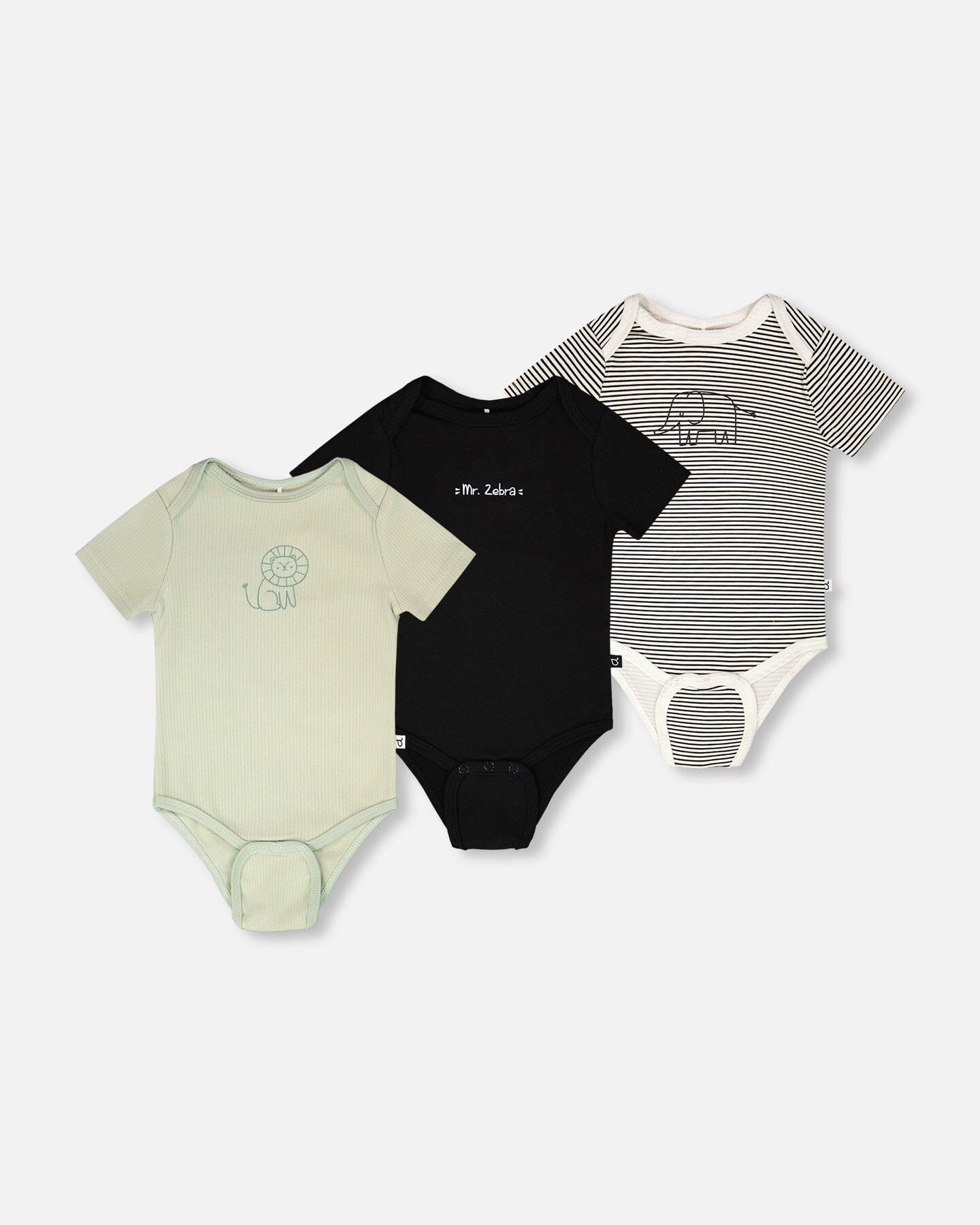 Deux par Boys 3 Pack Evolutive Organic Cotton Jersey Onesies