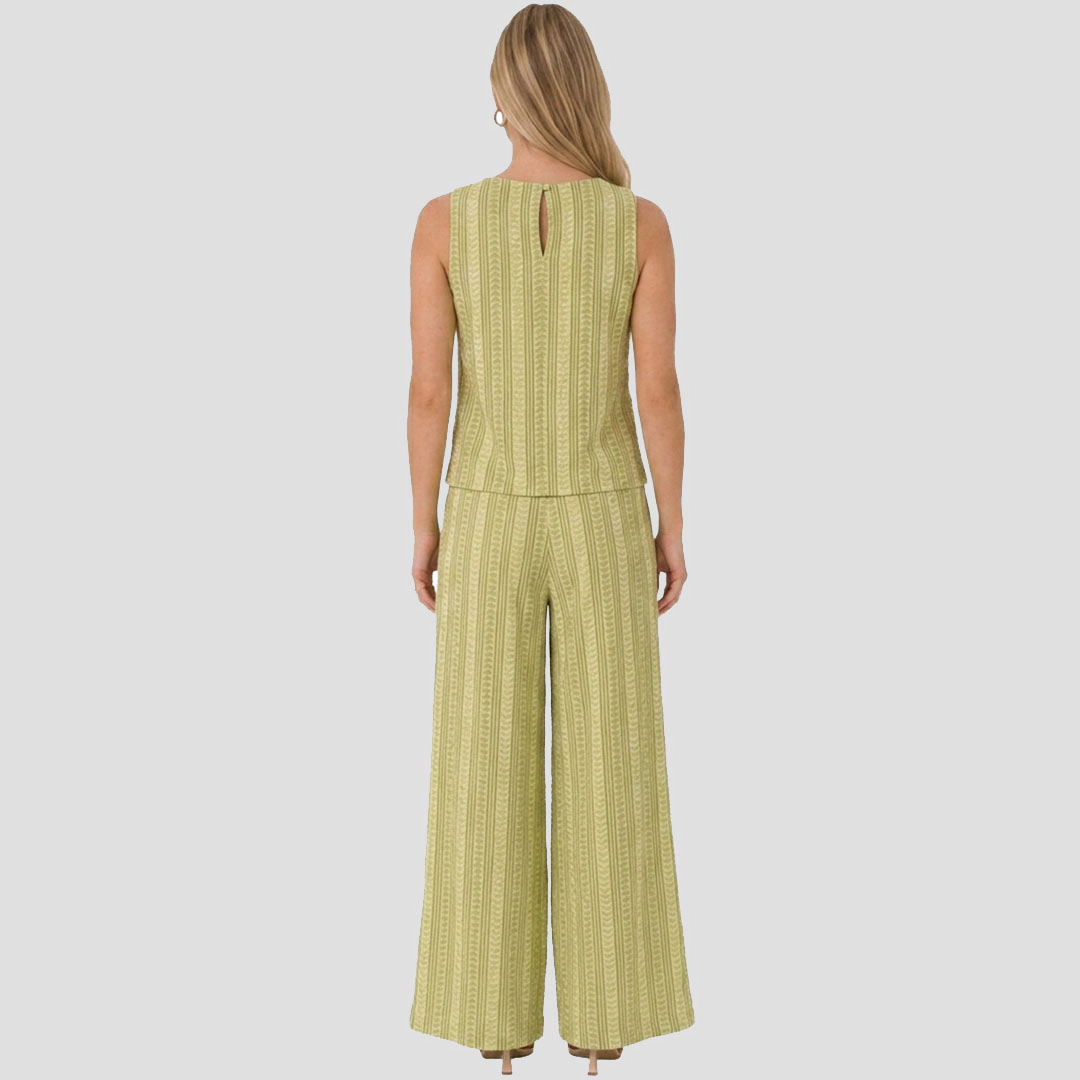 Artyska Women’s Printed 2-Piece Set Sleeveless Top & Wide-Leg Pants
