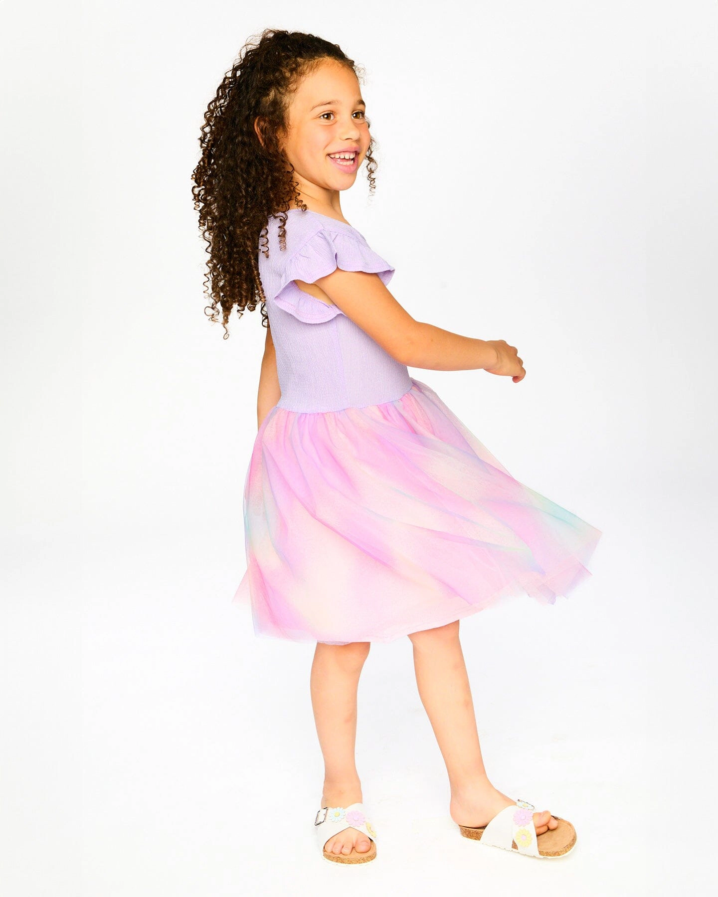 Deux par Girls Bi-Material Mesh Dress