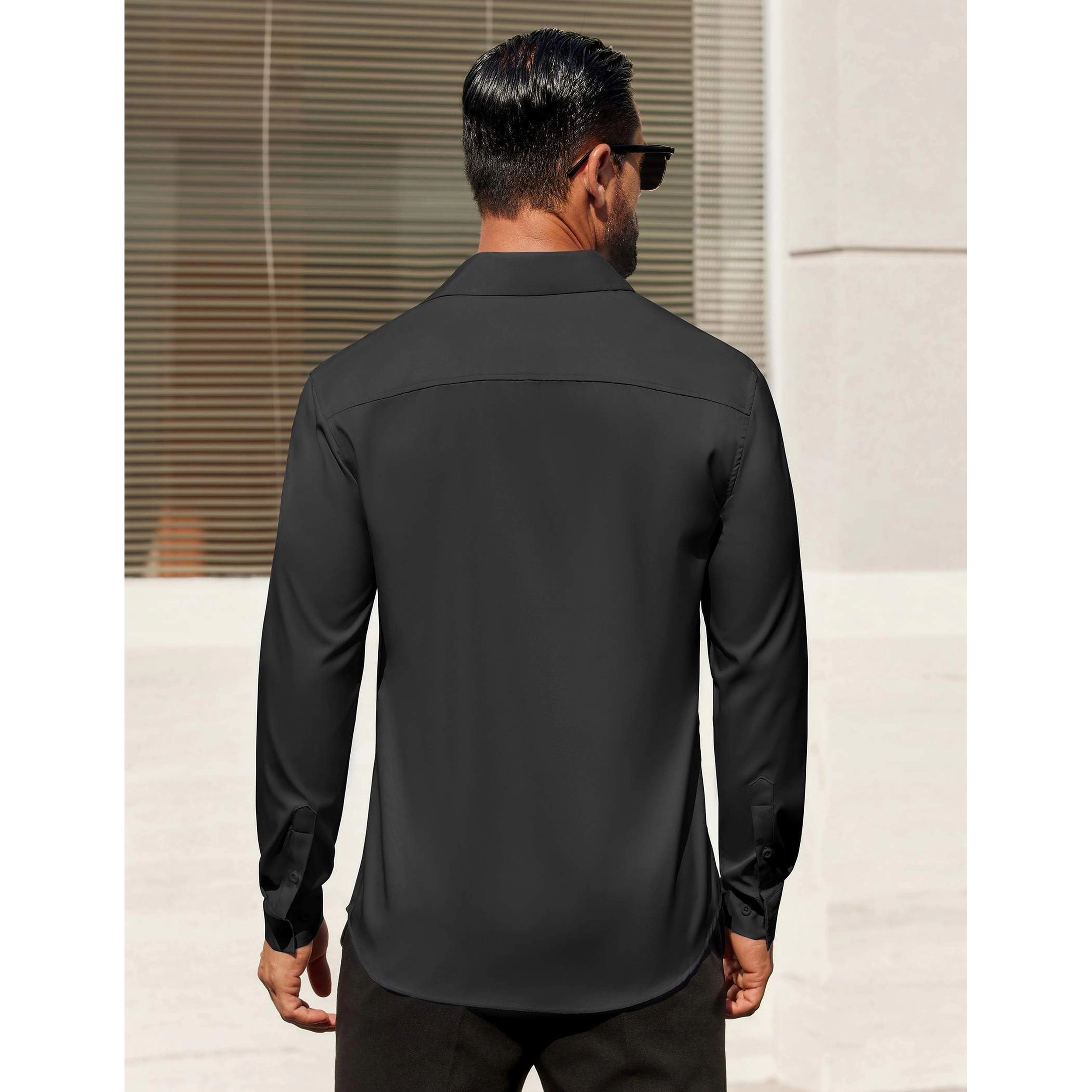 COOFANDY Men's Regular Fit Long Sleeve Collar Neck Dress Shirt