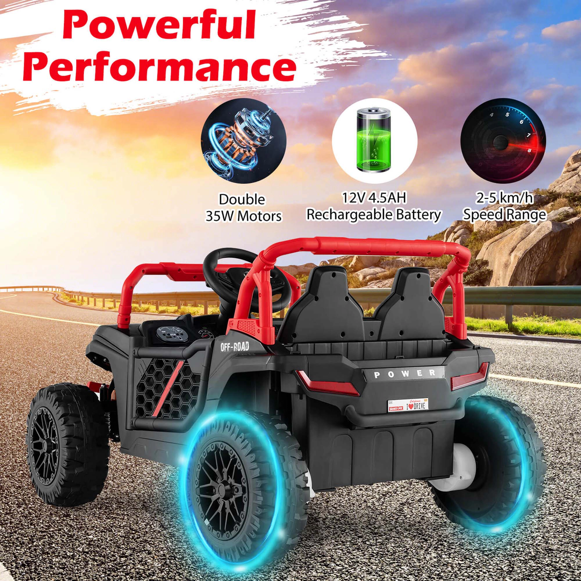 Costway 12V Kids Ride on Truck with Parental Remote 3 Speeds & Reverse Forward Function Pink
