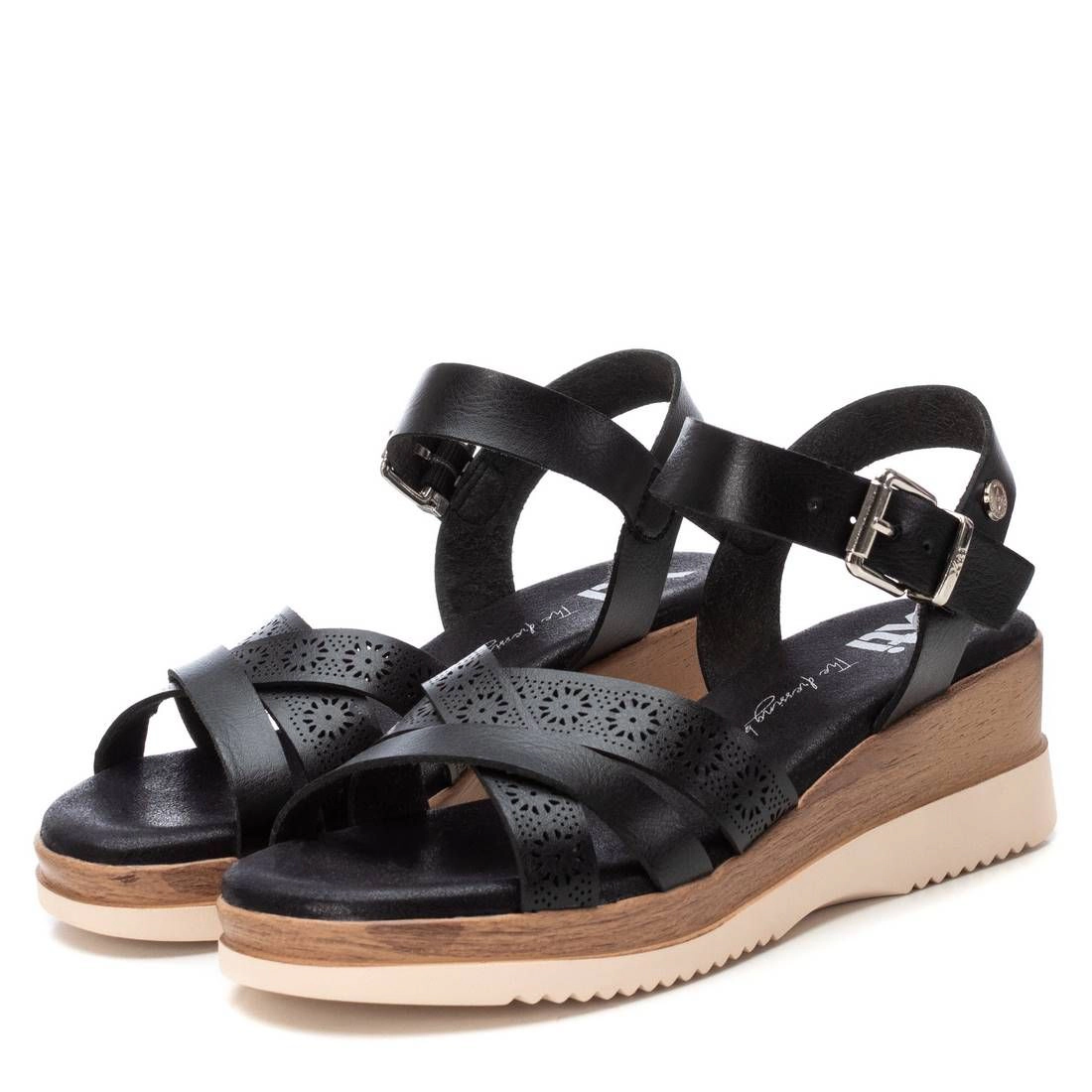 XTI Women's Wedge Sandals Ankle Strap, Open Toe