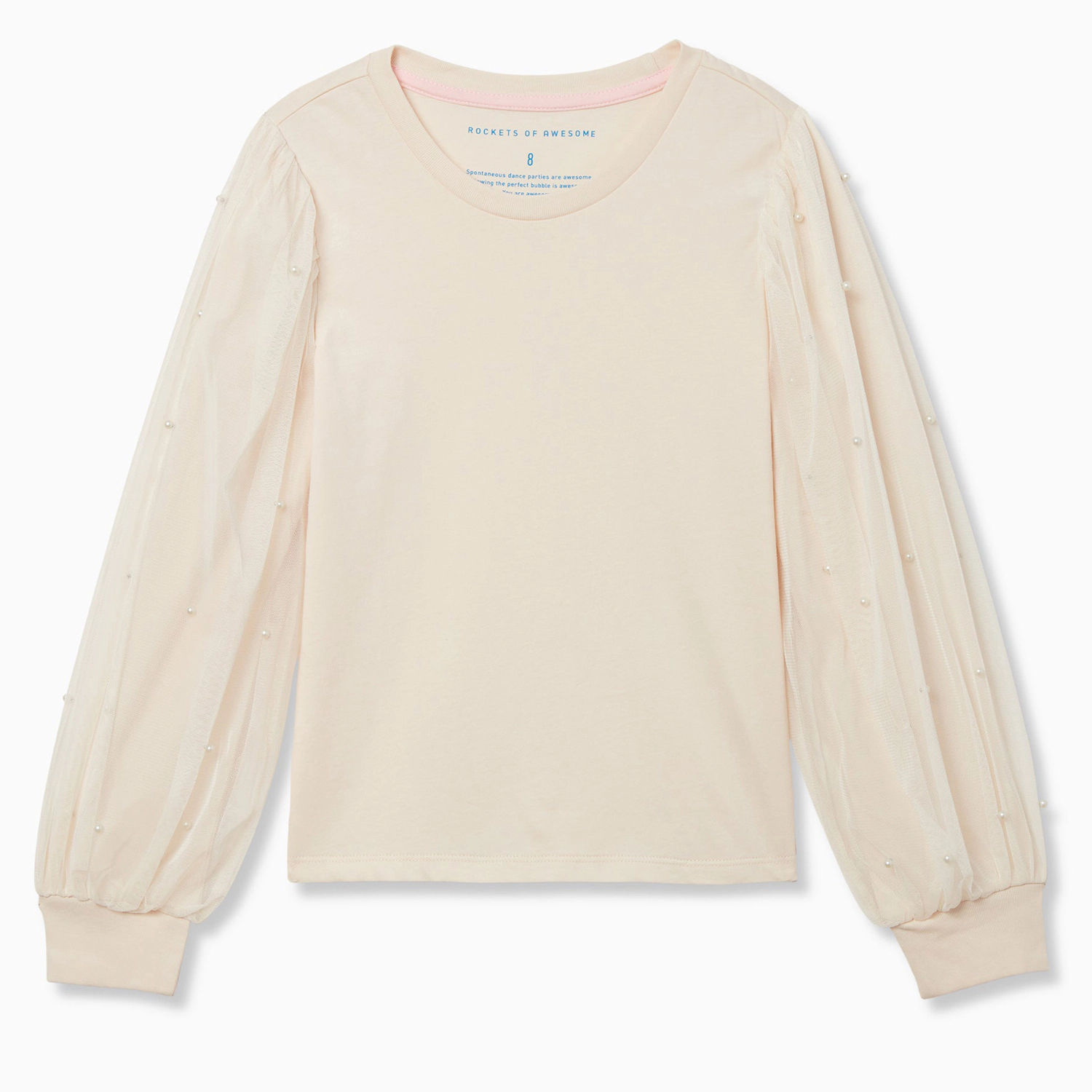 Rockets of Awesome Pearl Tulle Sleeve Top for Girls