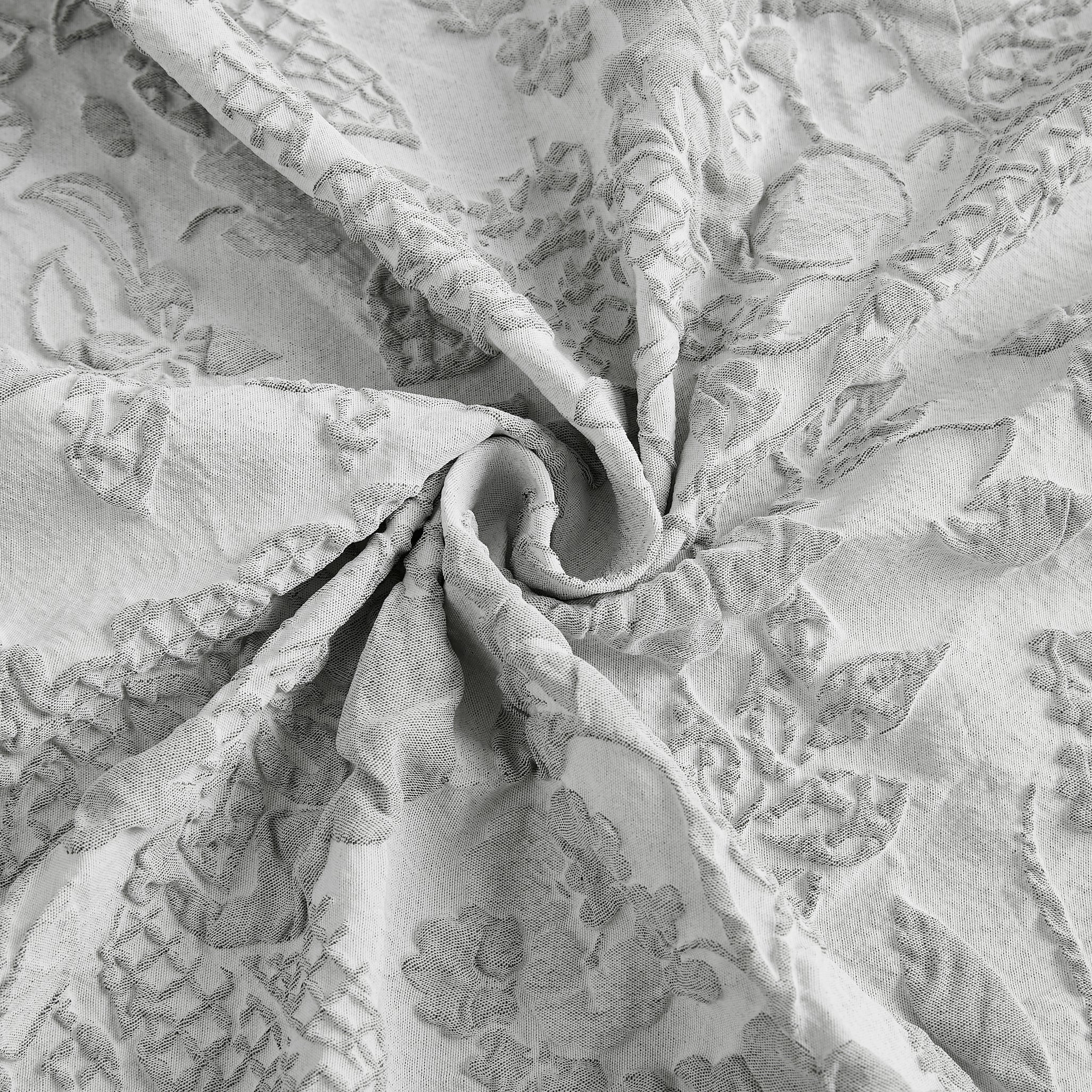 Dainty Home Anais Heavy Sculpted Jacquard Floral Textured Polyester Fabric Shower Curtain, 72" x