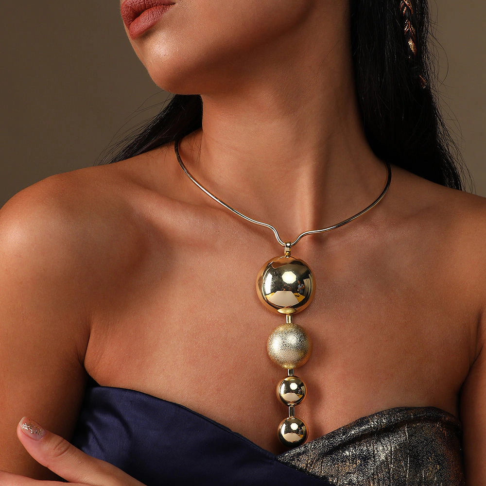 SOHI Women's Balldrop Statement Necklace
