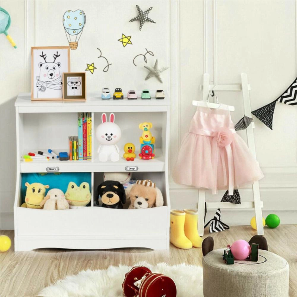 Hivvago Kids Floor Cabinet Multi-Functional Bookcase