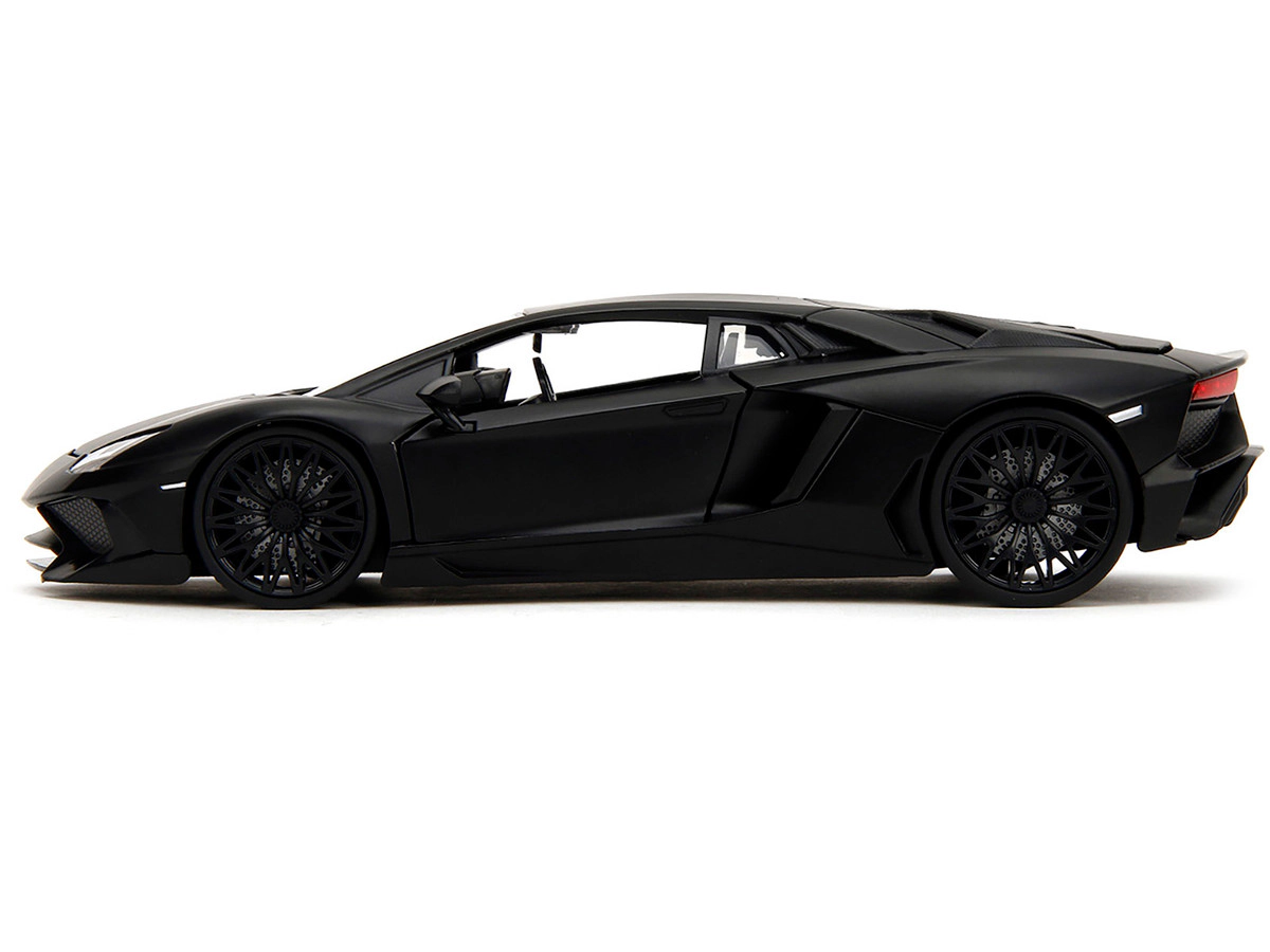 Jada Shaw's Lamborghini Aventador Matt Black "Furious 7" (2015) Movie "Fast & Furious" Series 1/24 Diecast Car