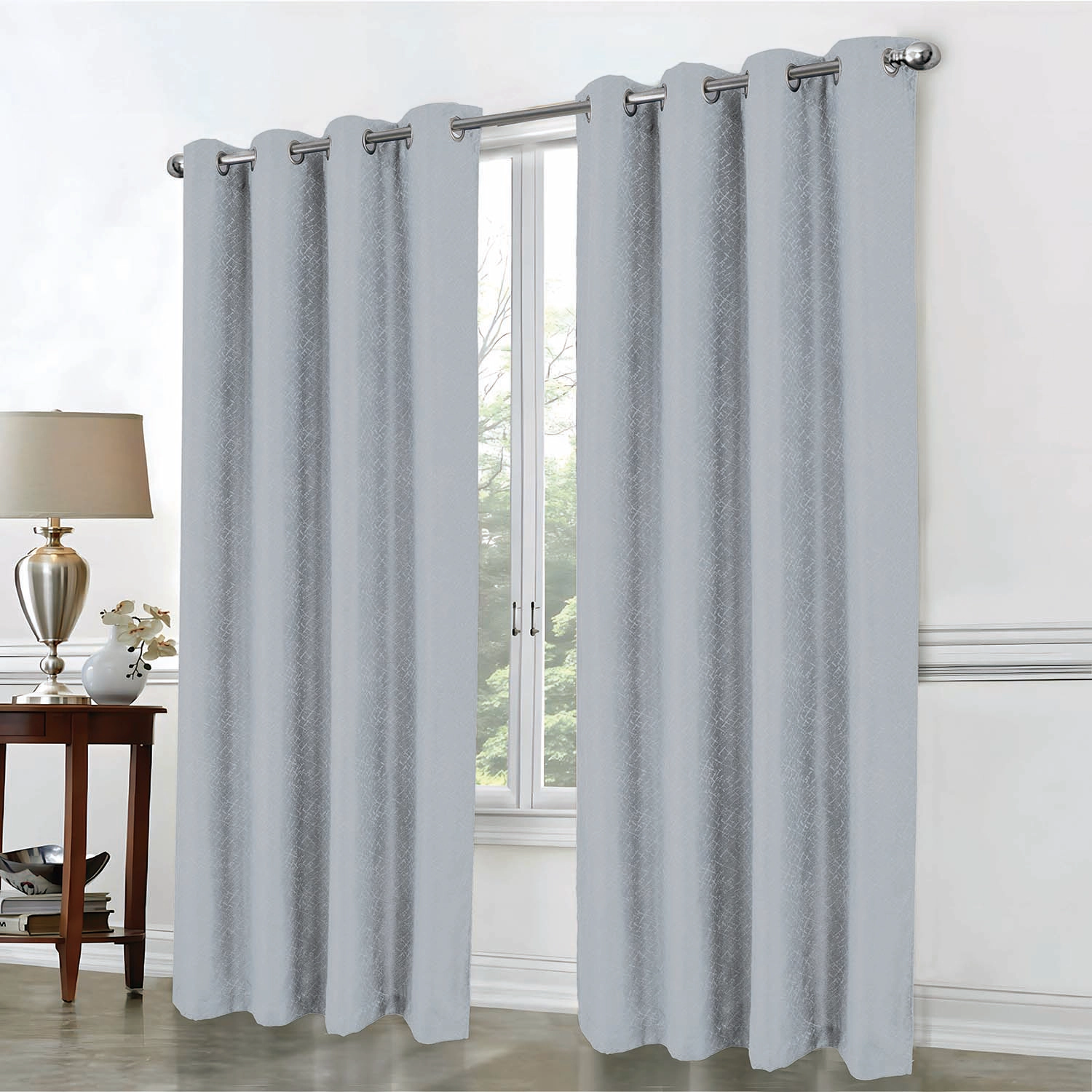 RT Designer Collection Cassi Shimmer Jacquard Grommet Curtain Panel 54" x 90