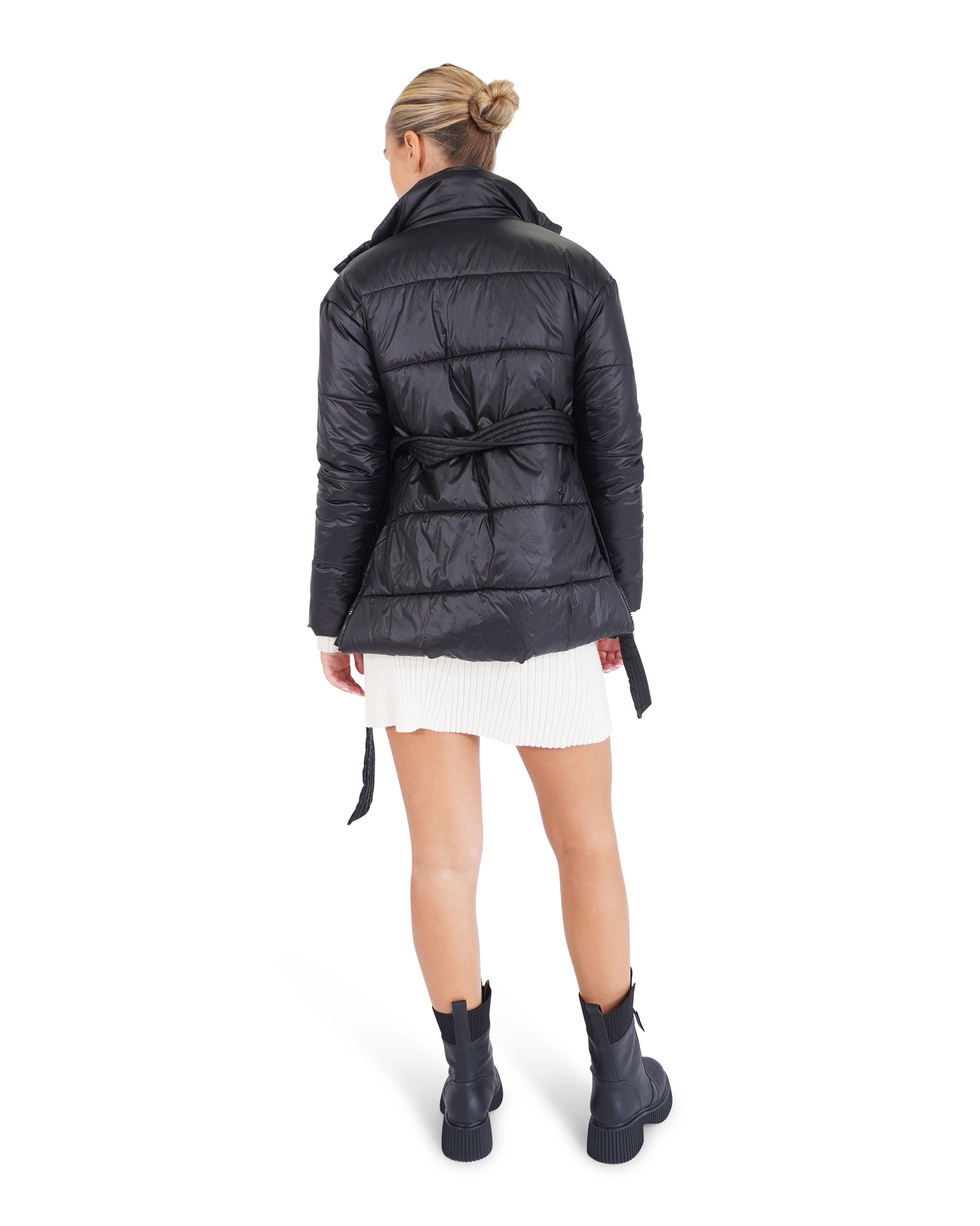 Belle & Bloom Womens Moonrise Belted Puffer Jacket