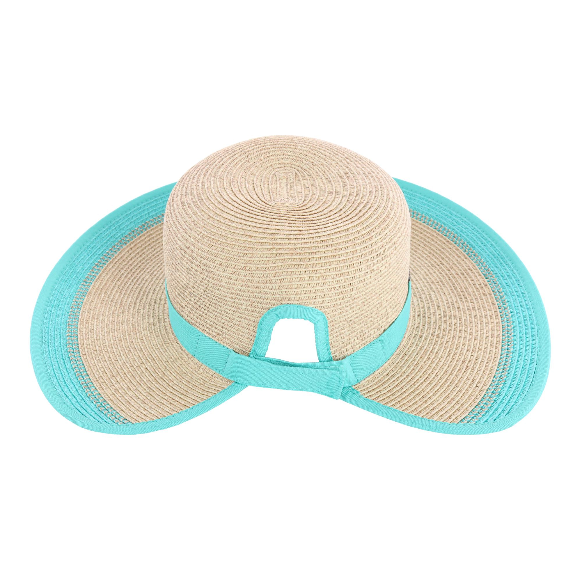 Karen Keith Women's Toyo Braid Sun Hat with Ponytail Opening in Back
