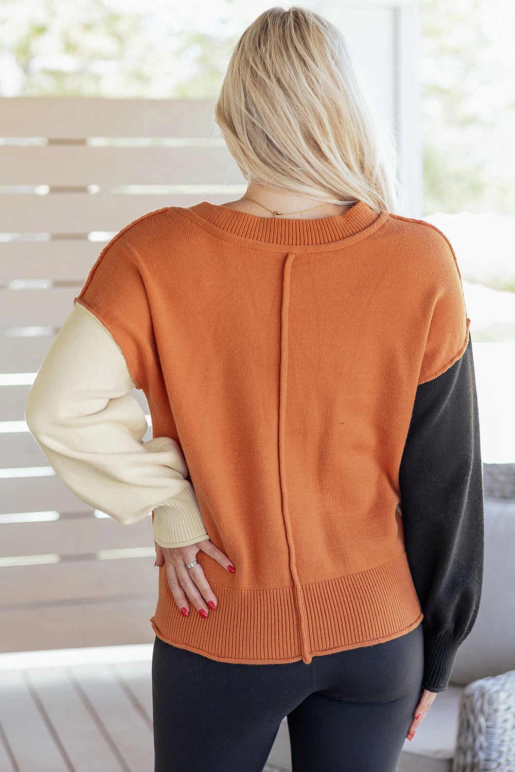 Threaded Pear Women's Abigail Edge Bubble Sleeve Sweater