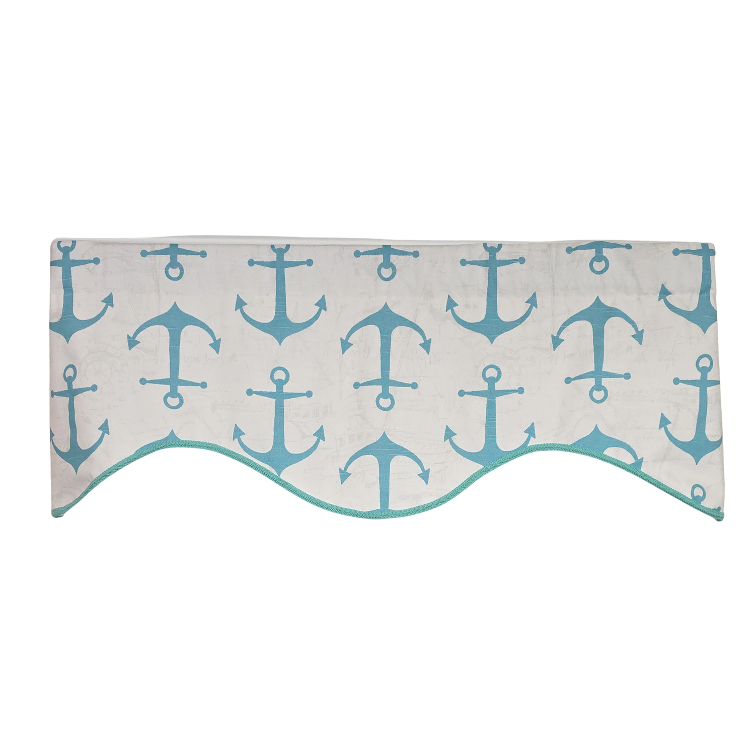 RLF Home Anchors Cornice Window Valance 100% Cotton Lined Rod Pocket 50" x 17" Green